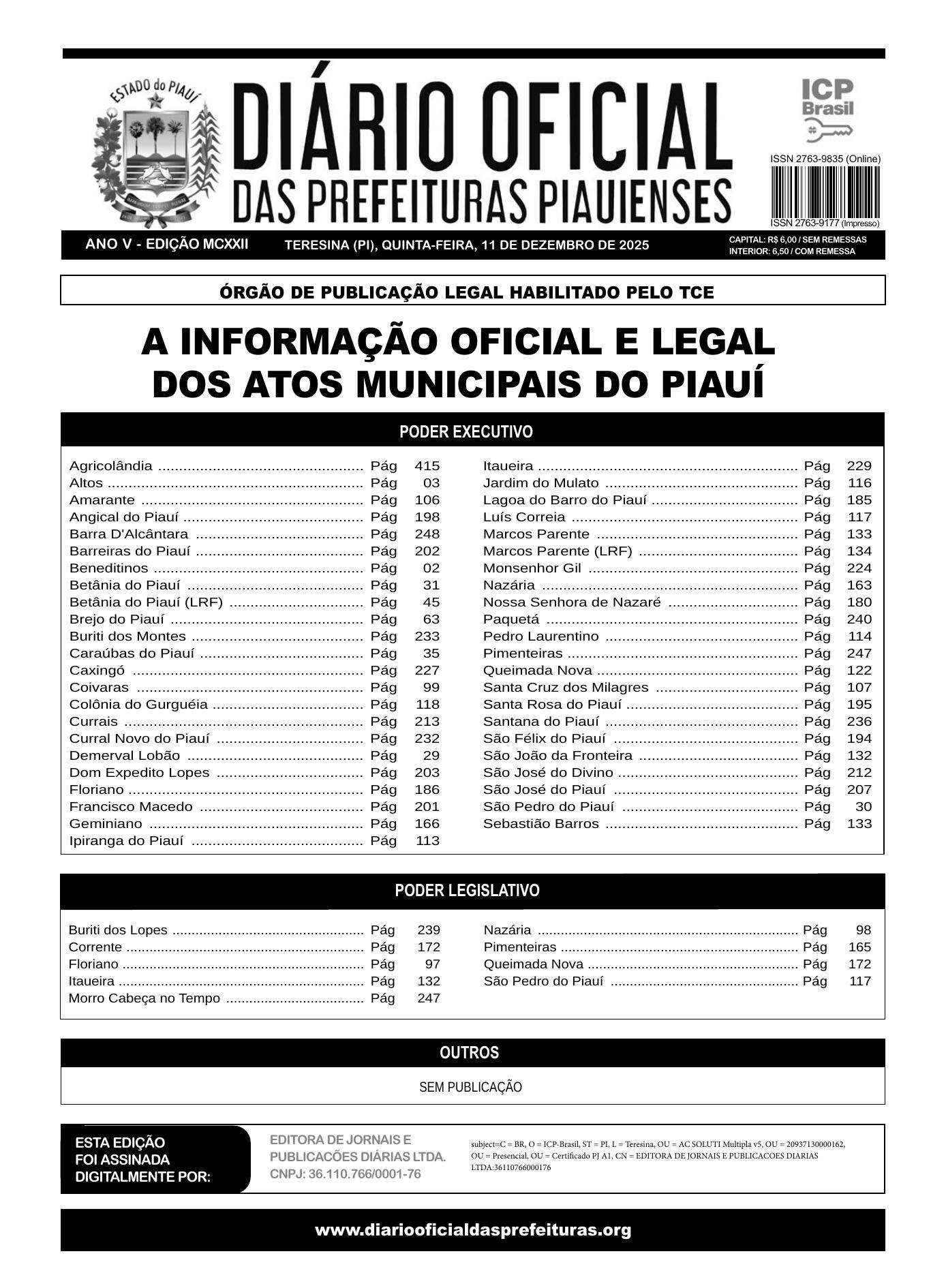 Assinatura Digital da última edição