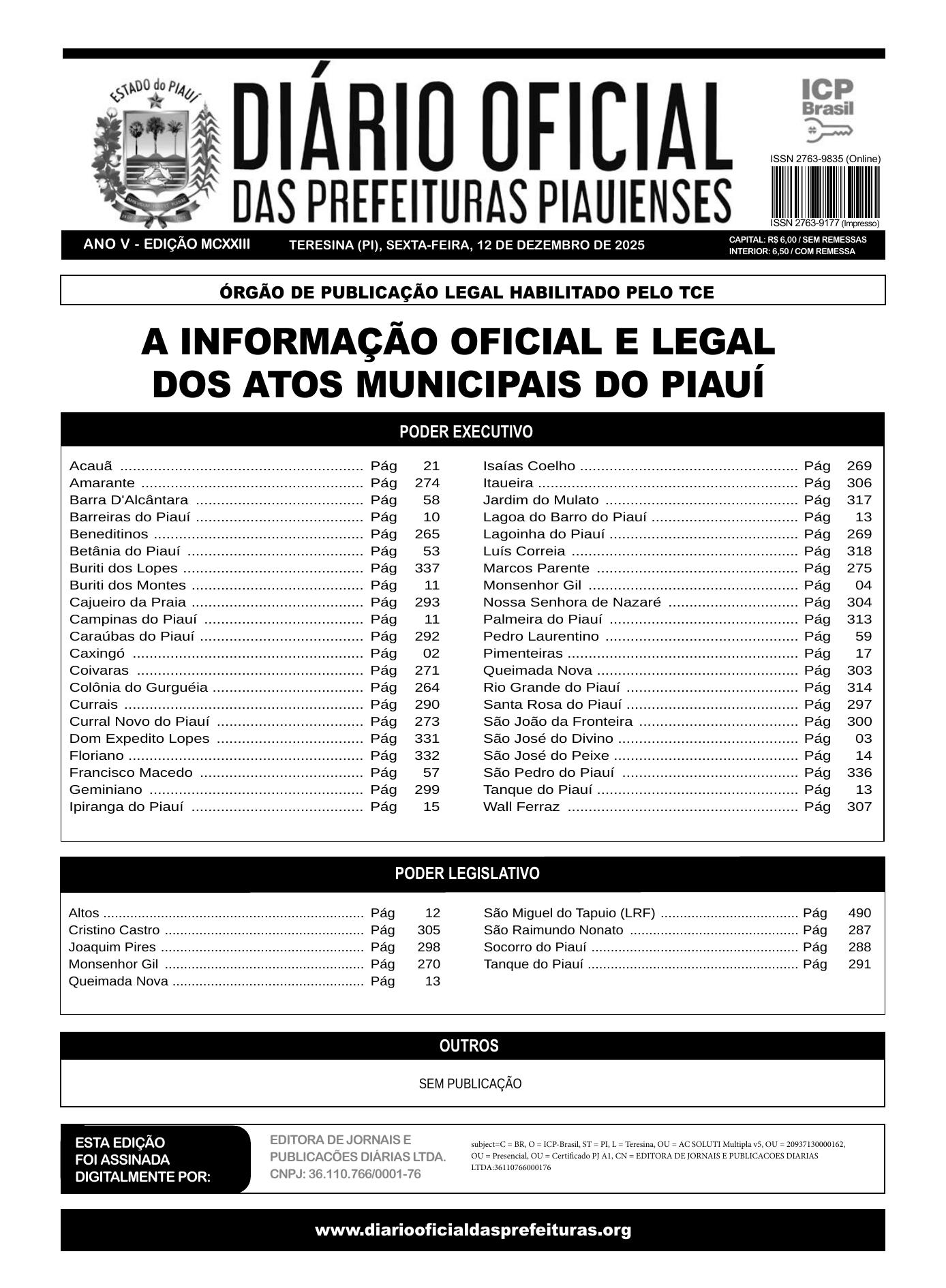 Assinatura Digital da última edição