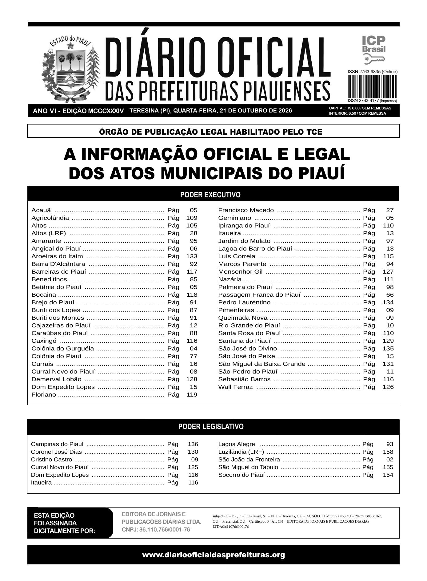 Assinatura Digital da última edição
