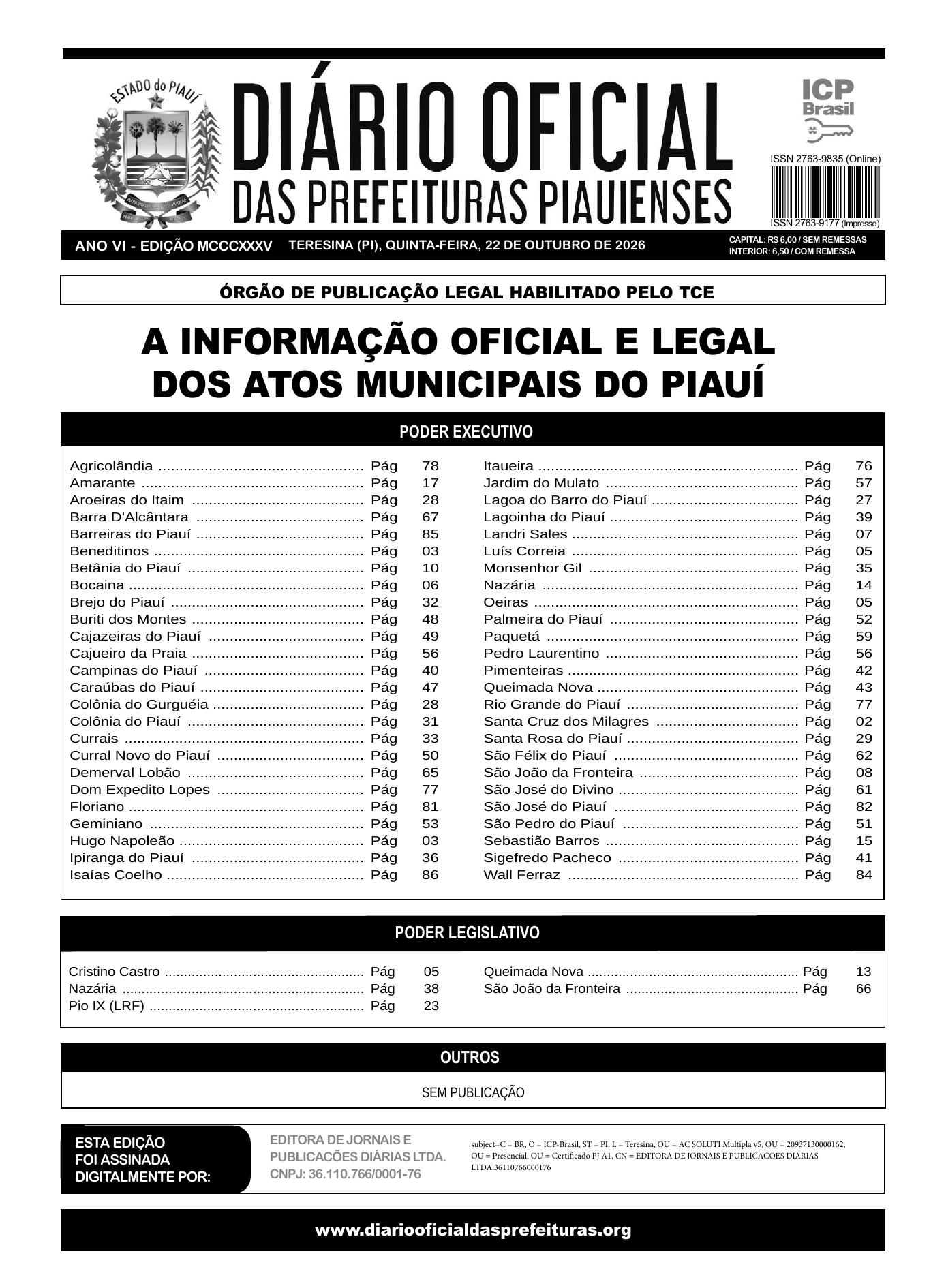 Assinatura Digital da última edição