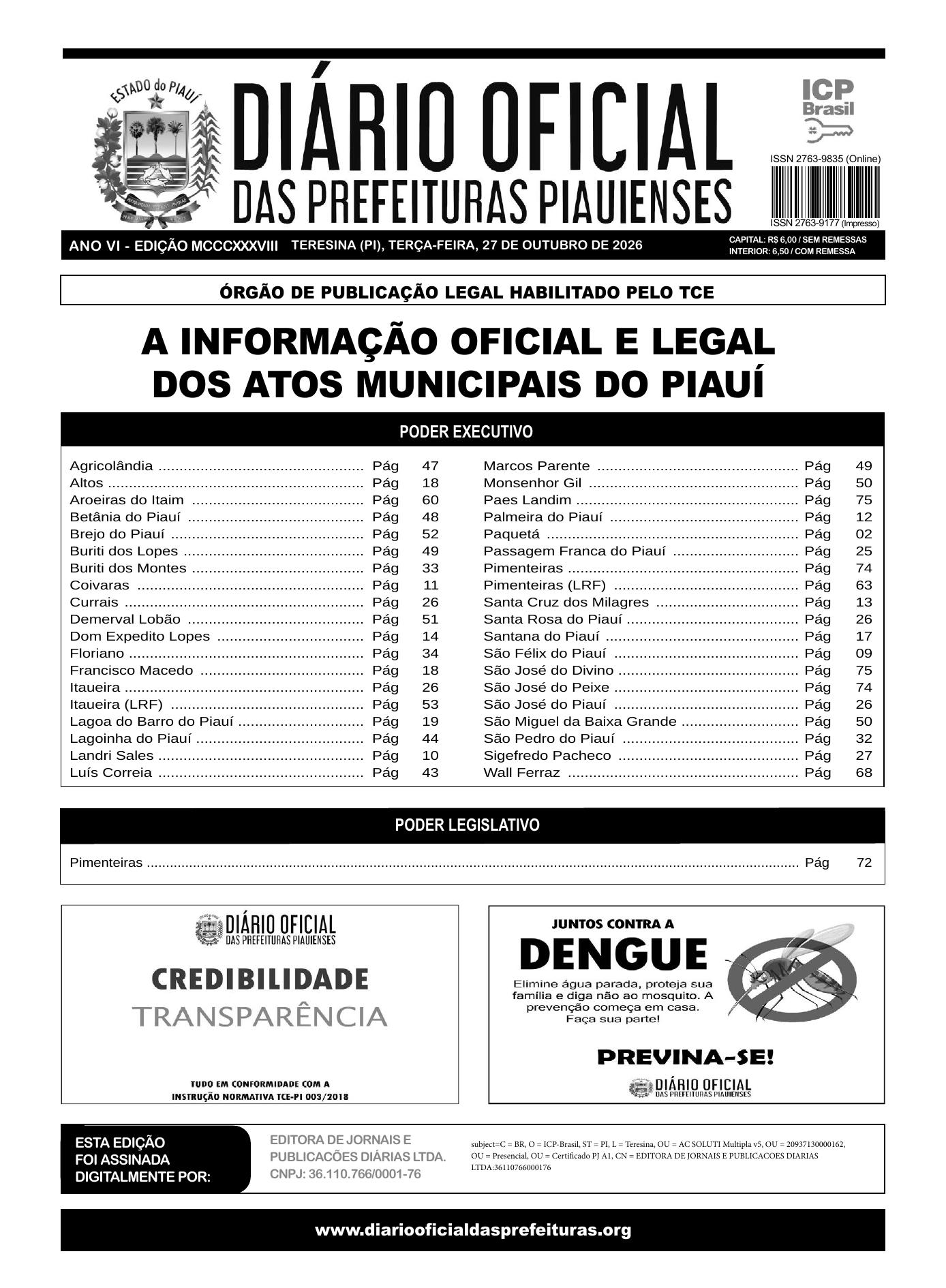 Assinatura Digital da última edição