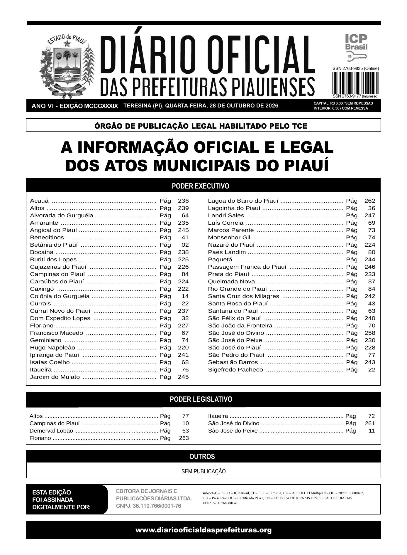 Assinatura Digital da última edição