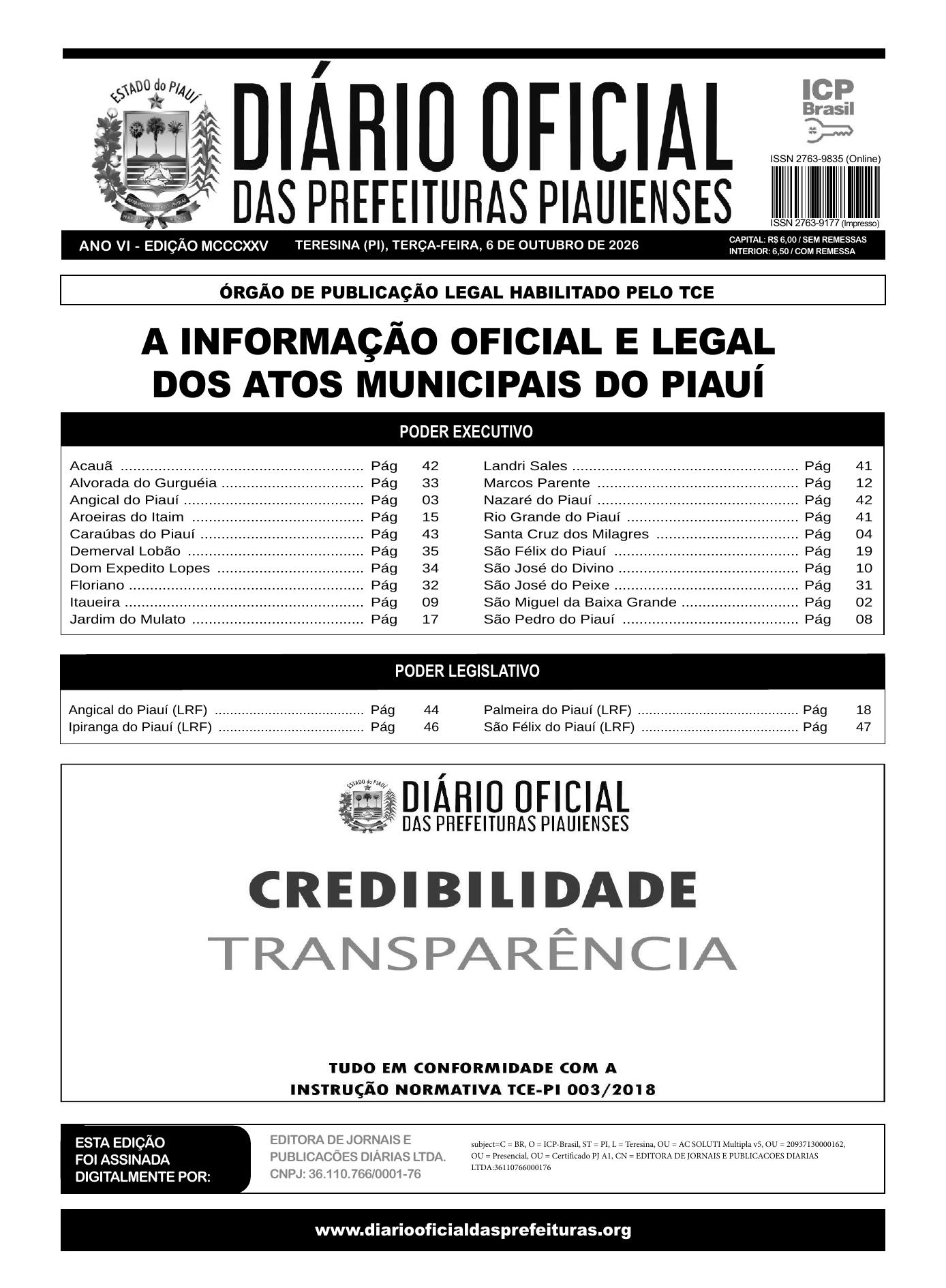 Assinatura Digital da última edição