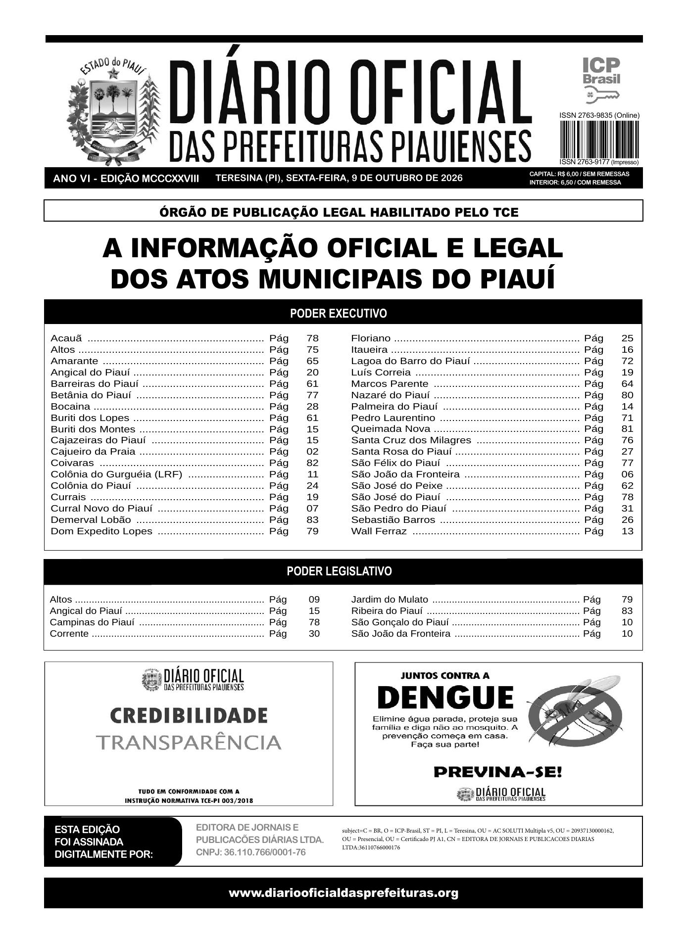 Assinatura Digital da última edição