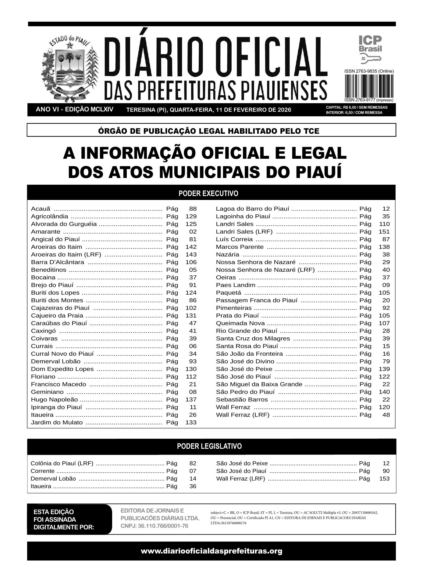 Assinatura Digital da última edição