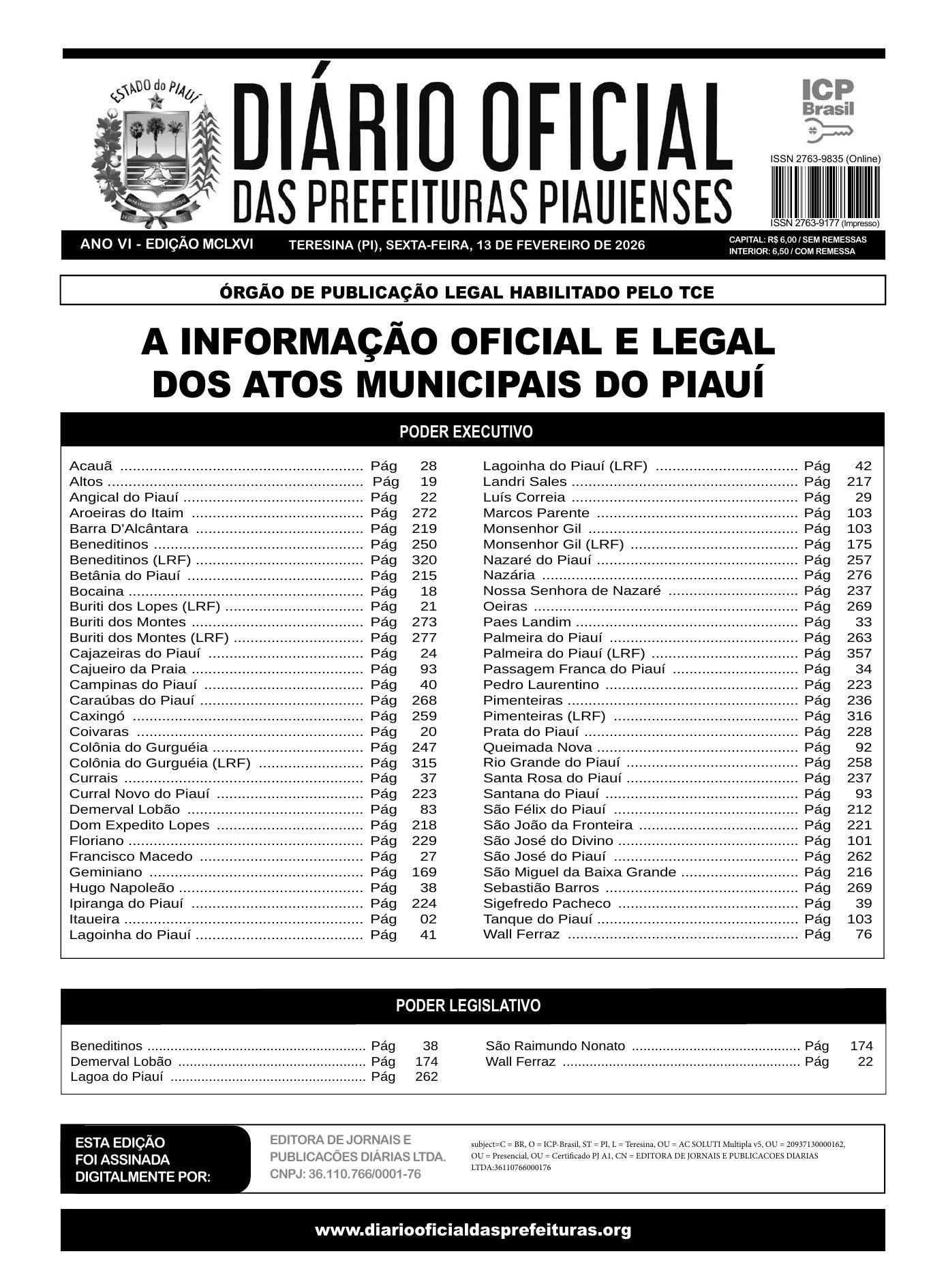 Assinatura Digital da última edição