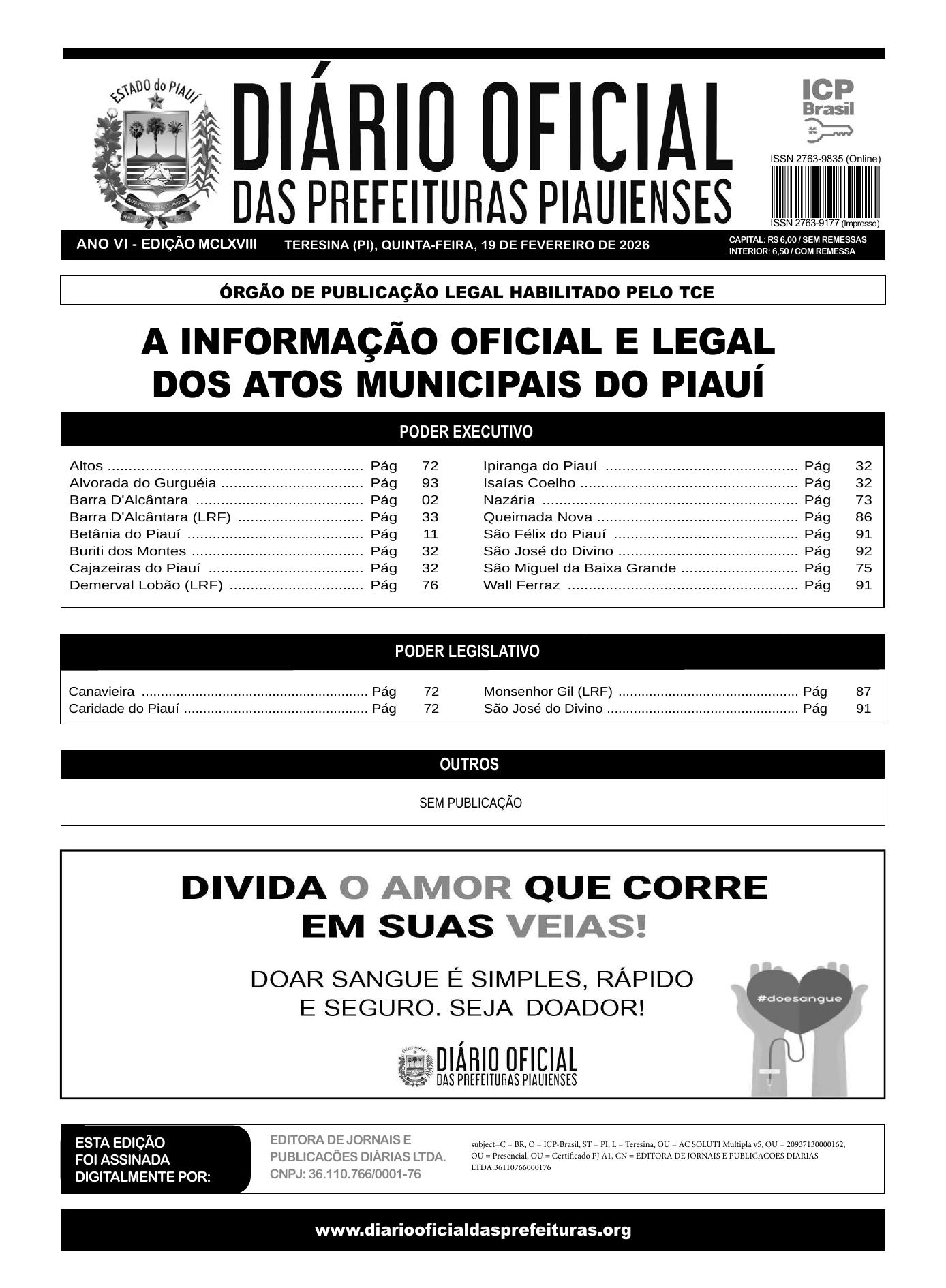 Assinatura Digital da última edição