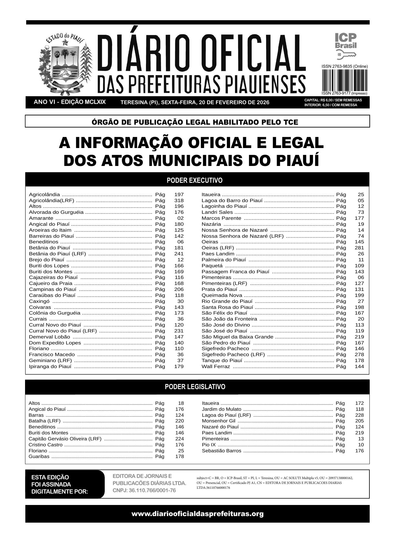 Assinatura Digital da última edição