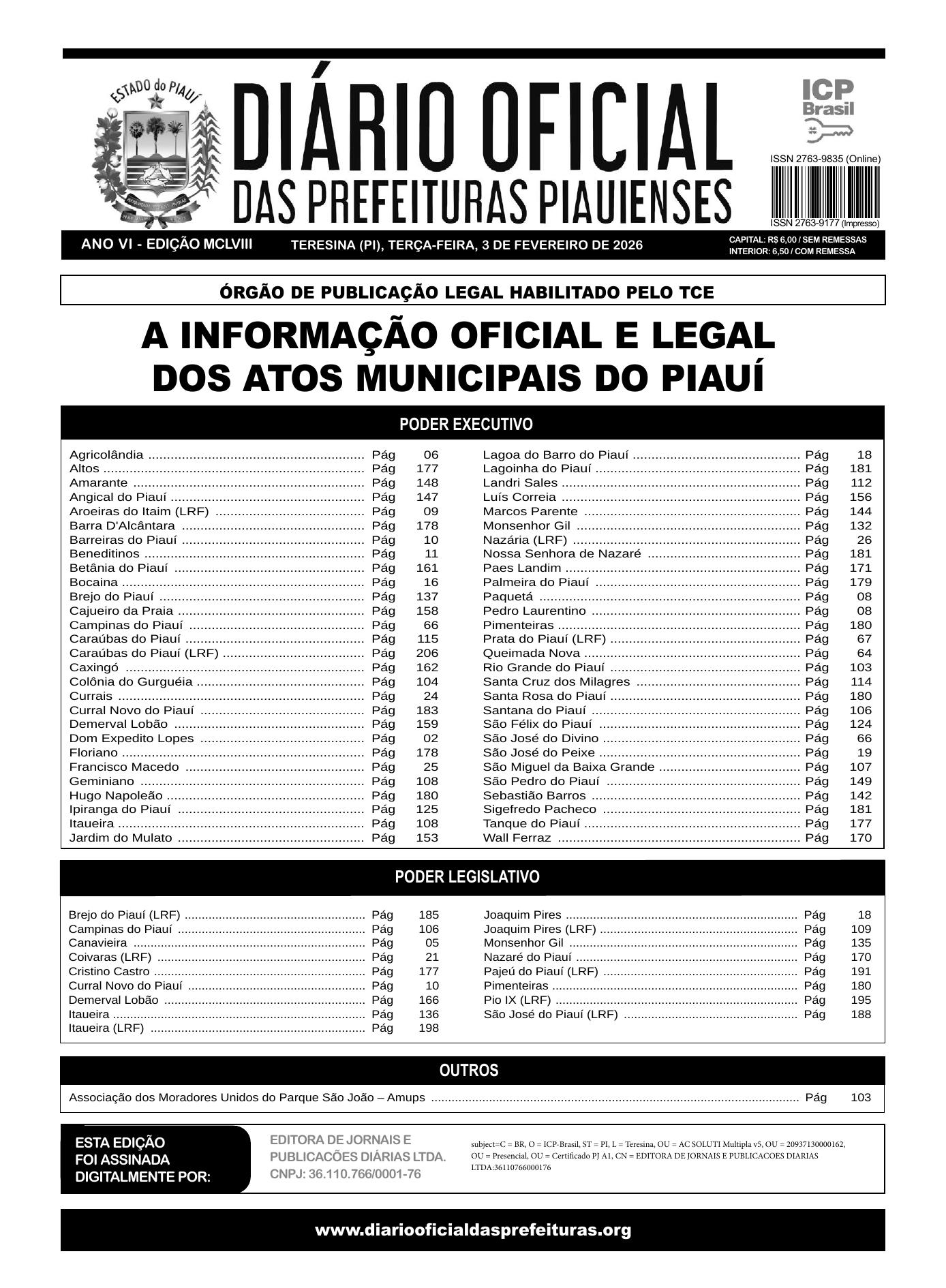 Assinatura Digital da última edição