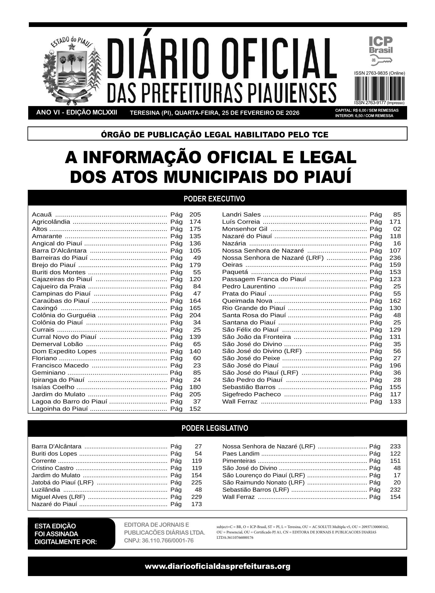 Assinatura Digital da última edição