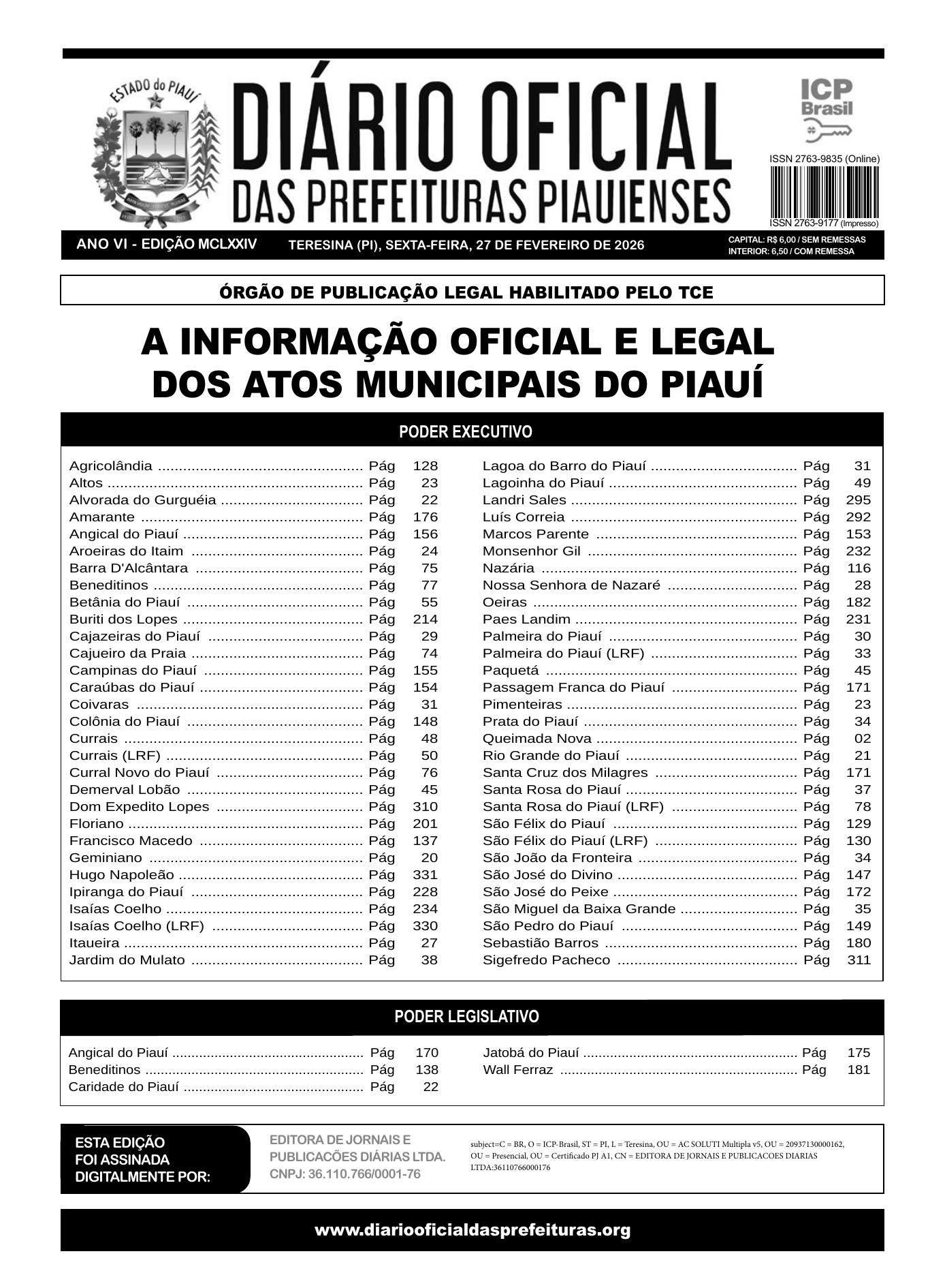 Assinatura Digital da última edição