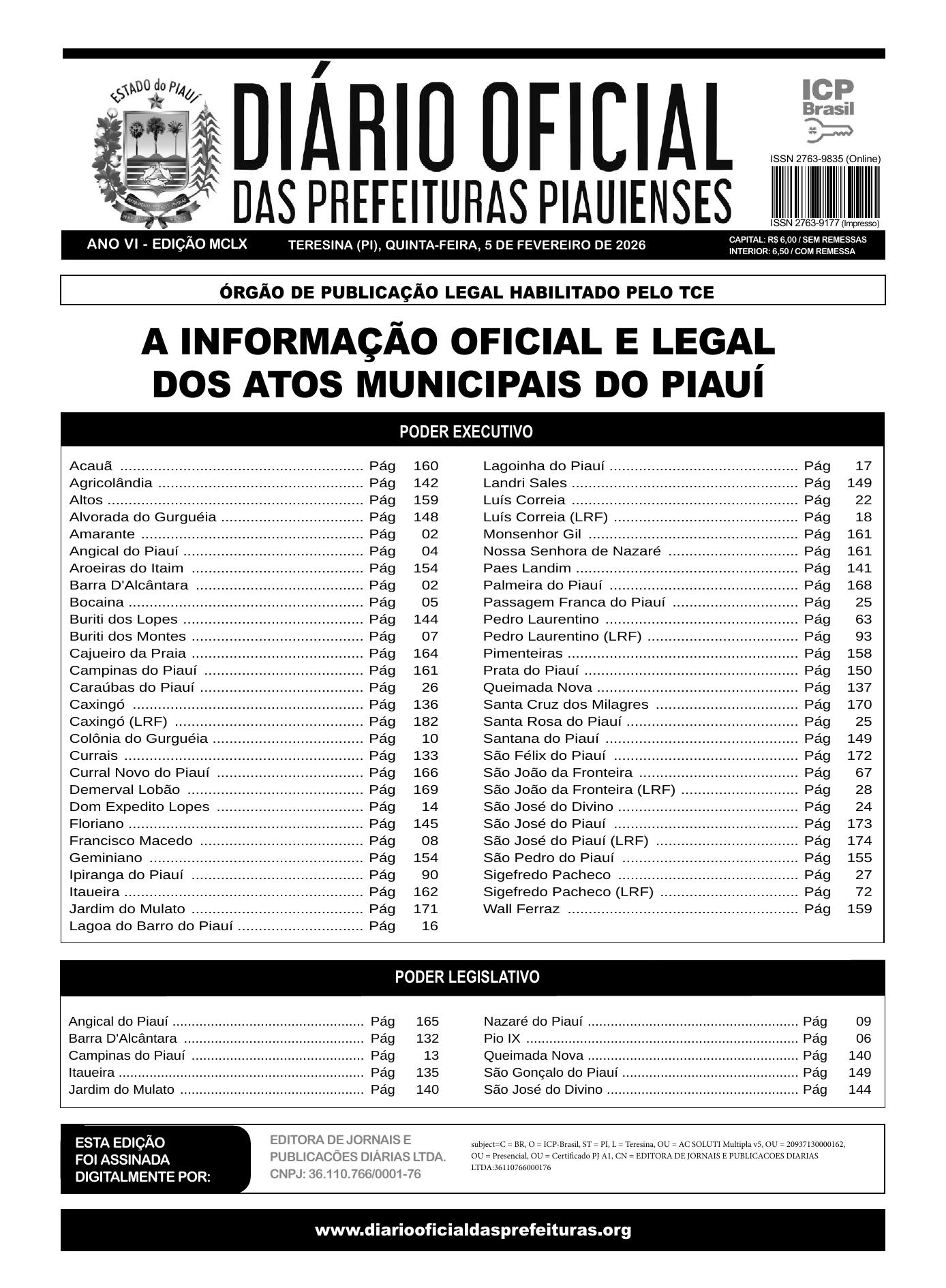 Assinatura Digital da última edição