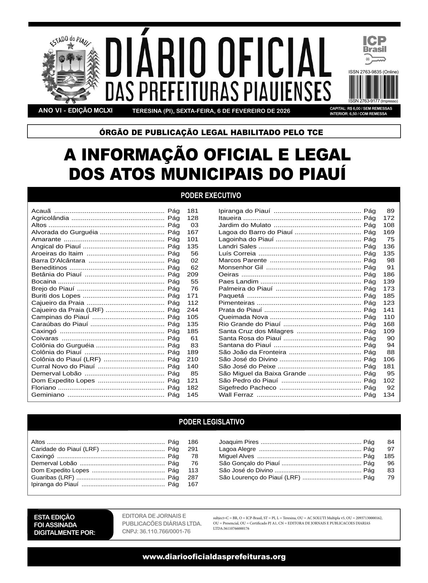 Assinatura Digital da última edição