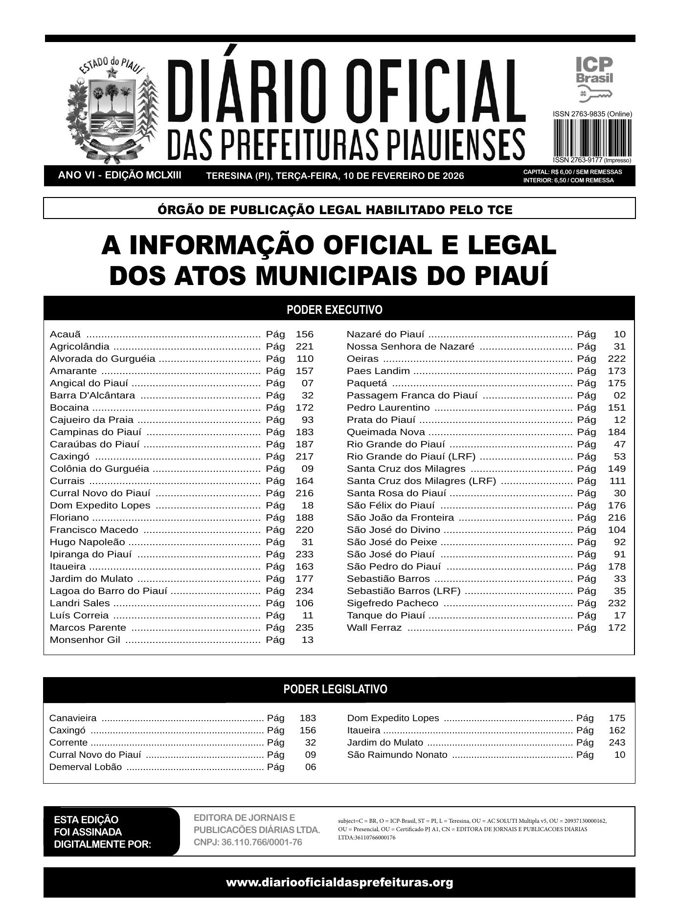 Assinatura Digital da última edição