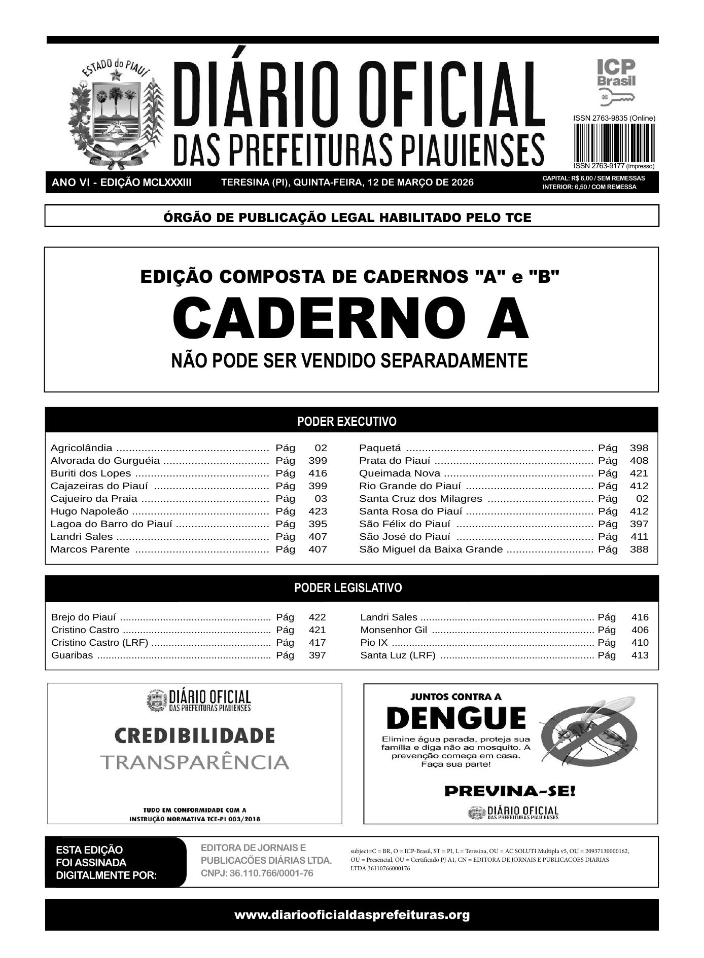 Assinatura Digital da última edição