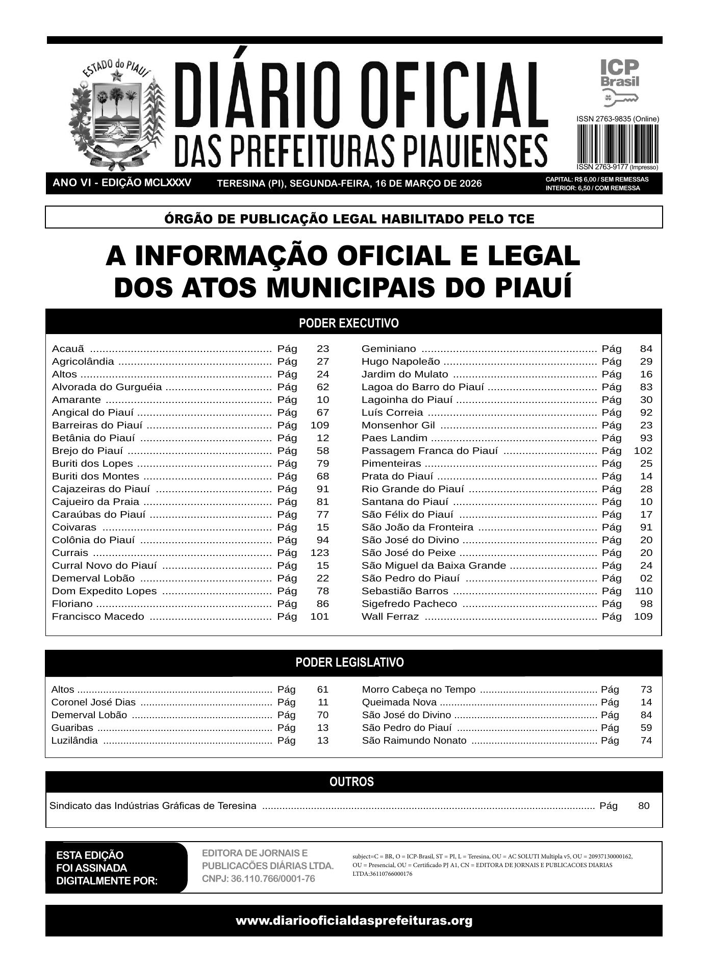 Assinatura Digital da última edição