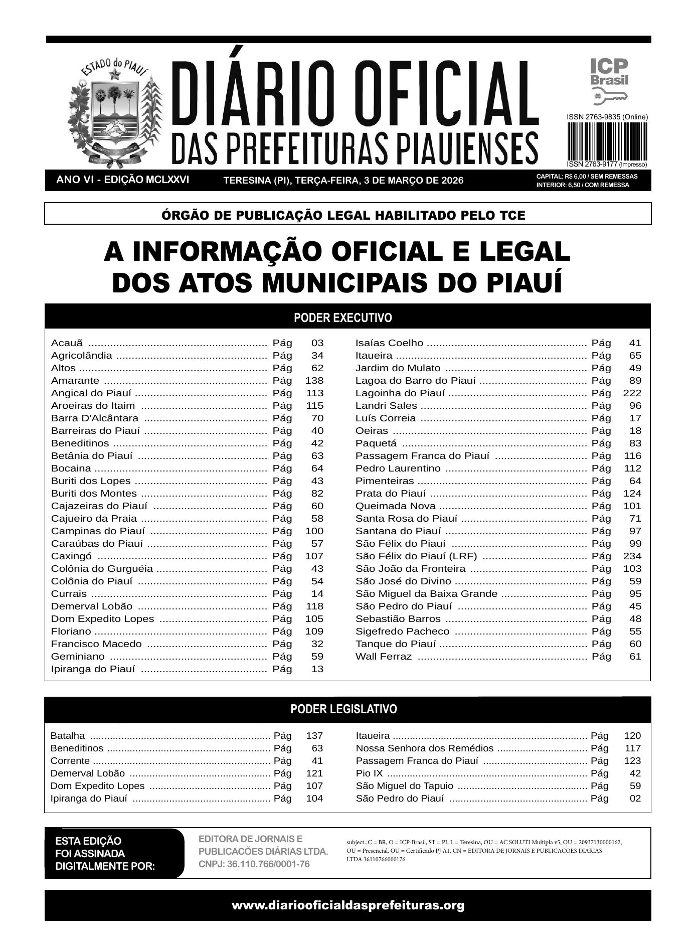 Assinatura Digital da última edição