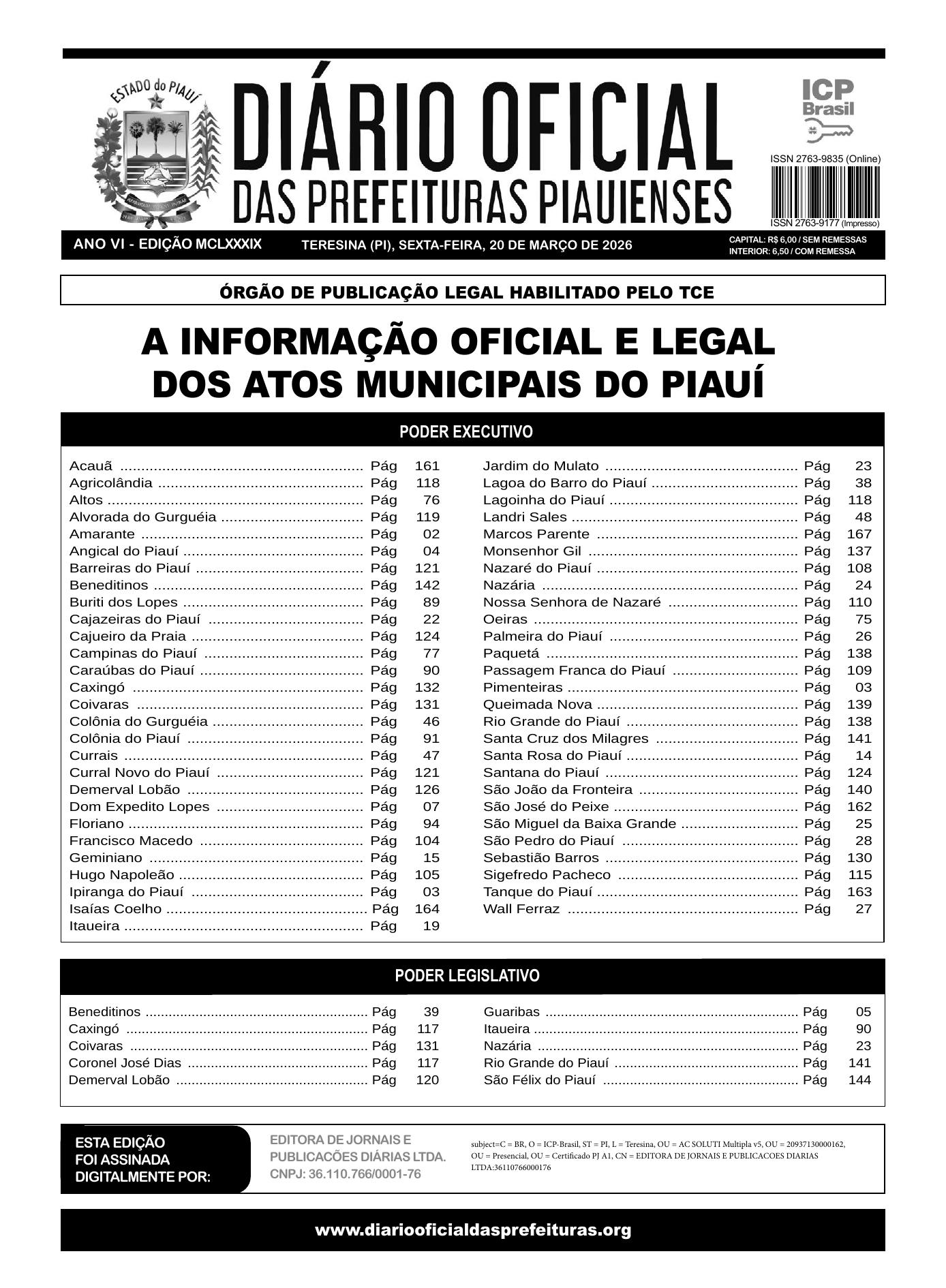 Assinatura Digital da última edição