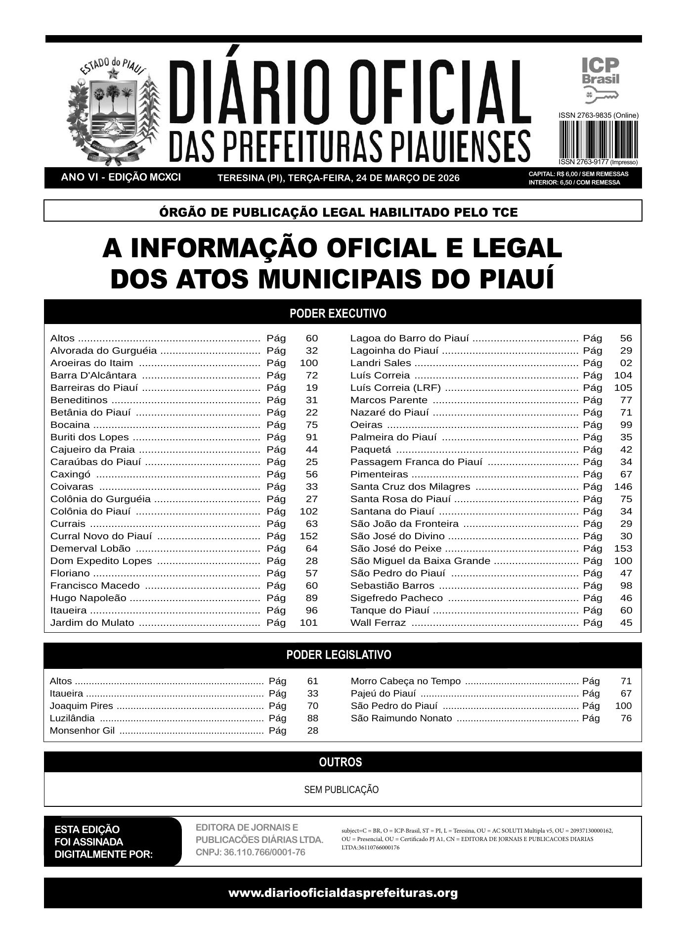 Assinatura Digital da última edição