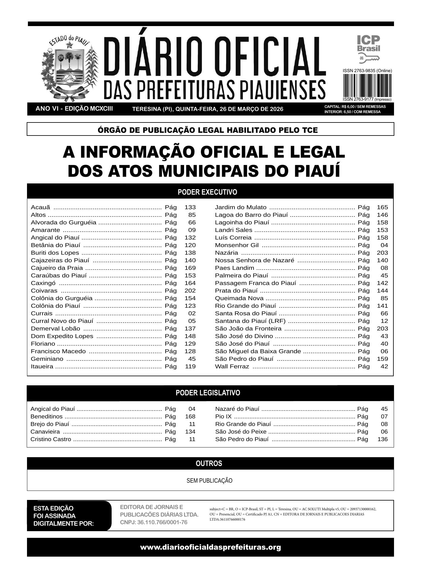 Assinatura Digital da última edição