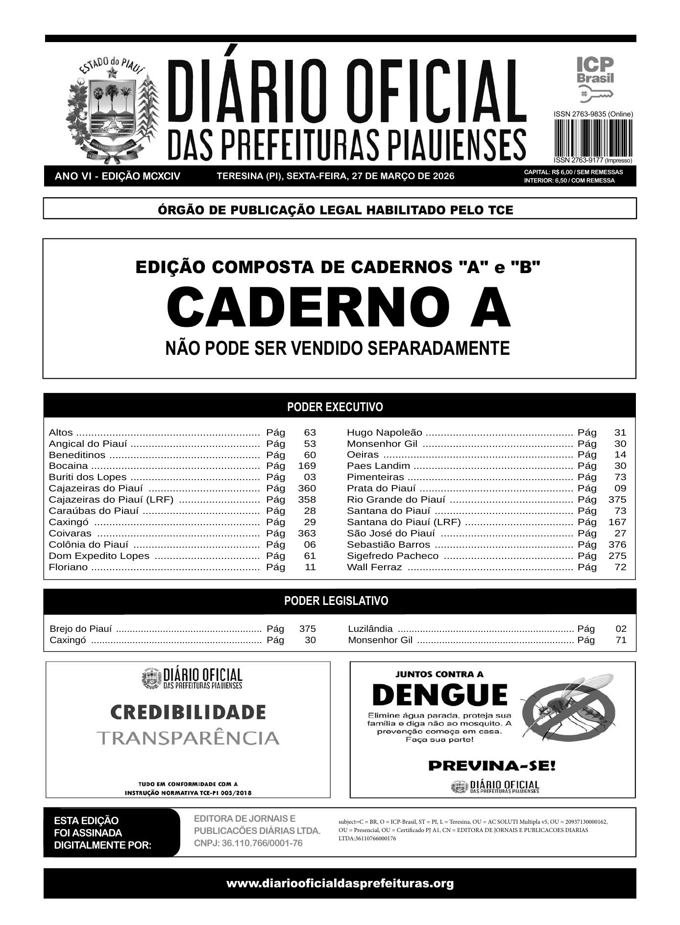 Assinatura Digital da última edição