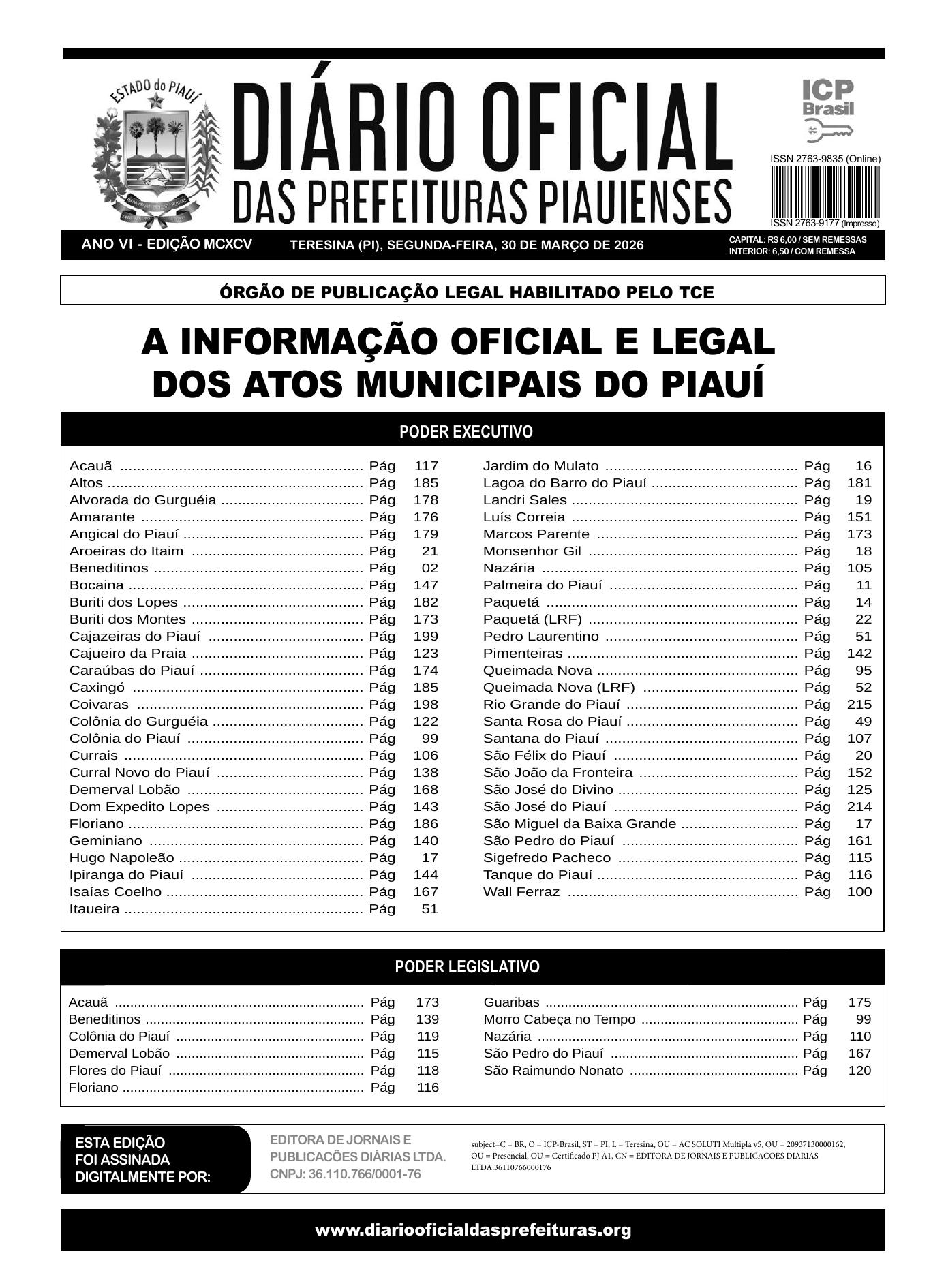 Assinatura Digital da última edição