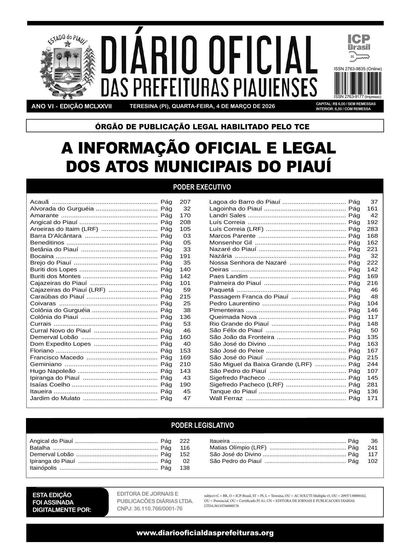 Assinatura Digital da última edição