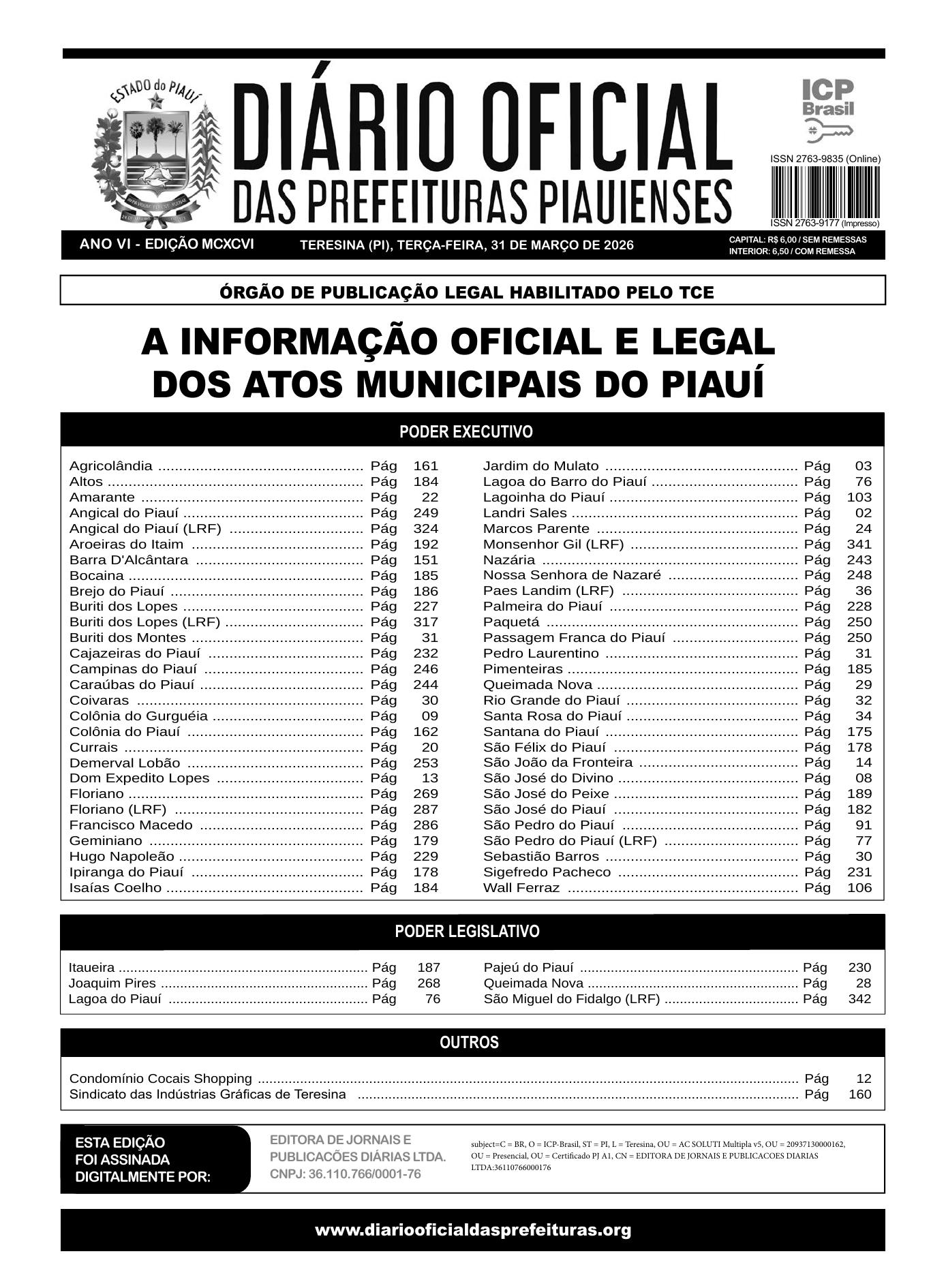 Assinatura Digital da última edição