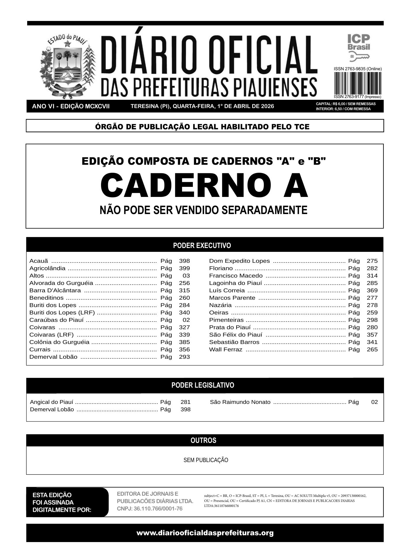 Assinatura Digital da última edição