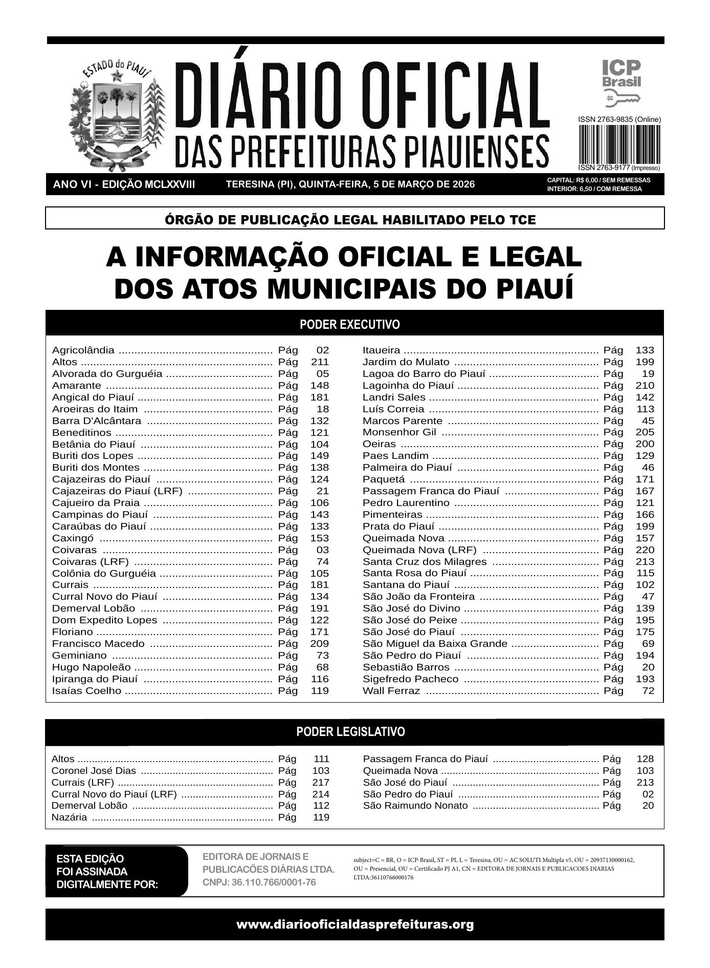 Assinatura Digital da última edição