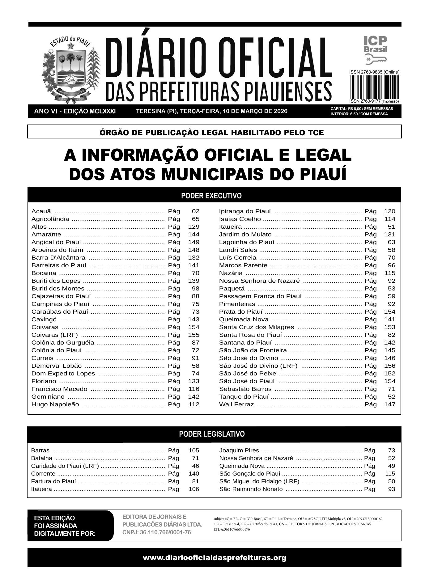 Assinatura Digital da última edição