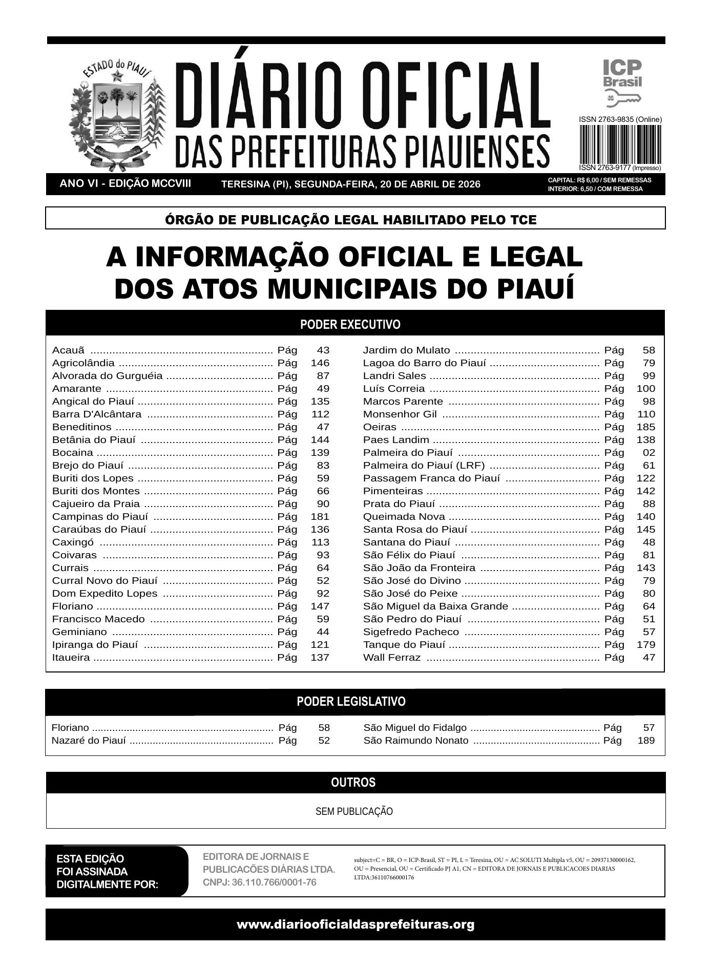 Assinatura Digital da última edição