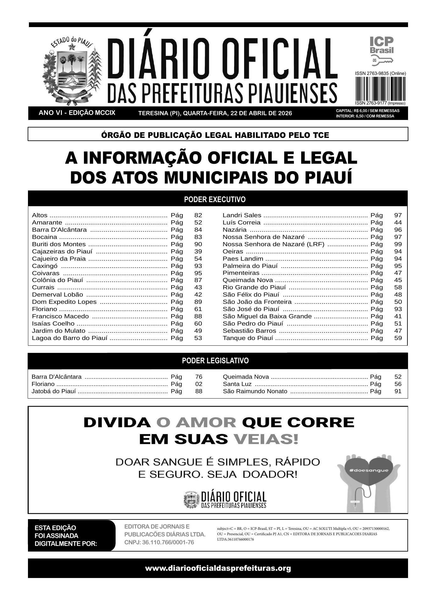 Assinatura Digital da última edição