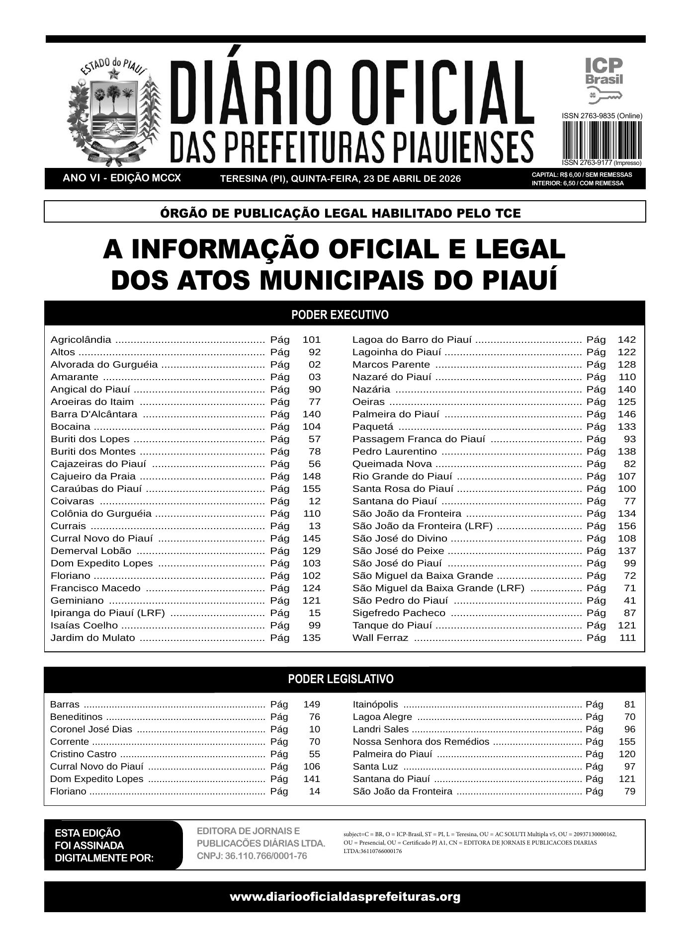 Assinatura Digital da última edição