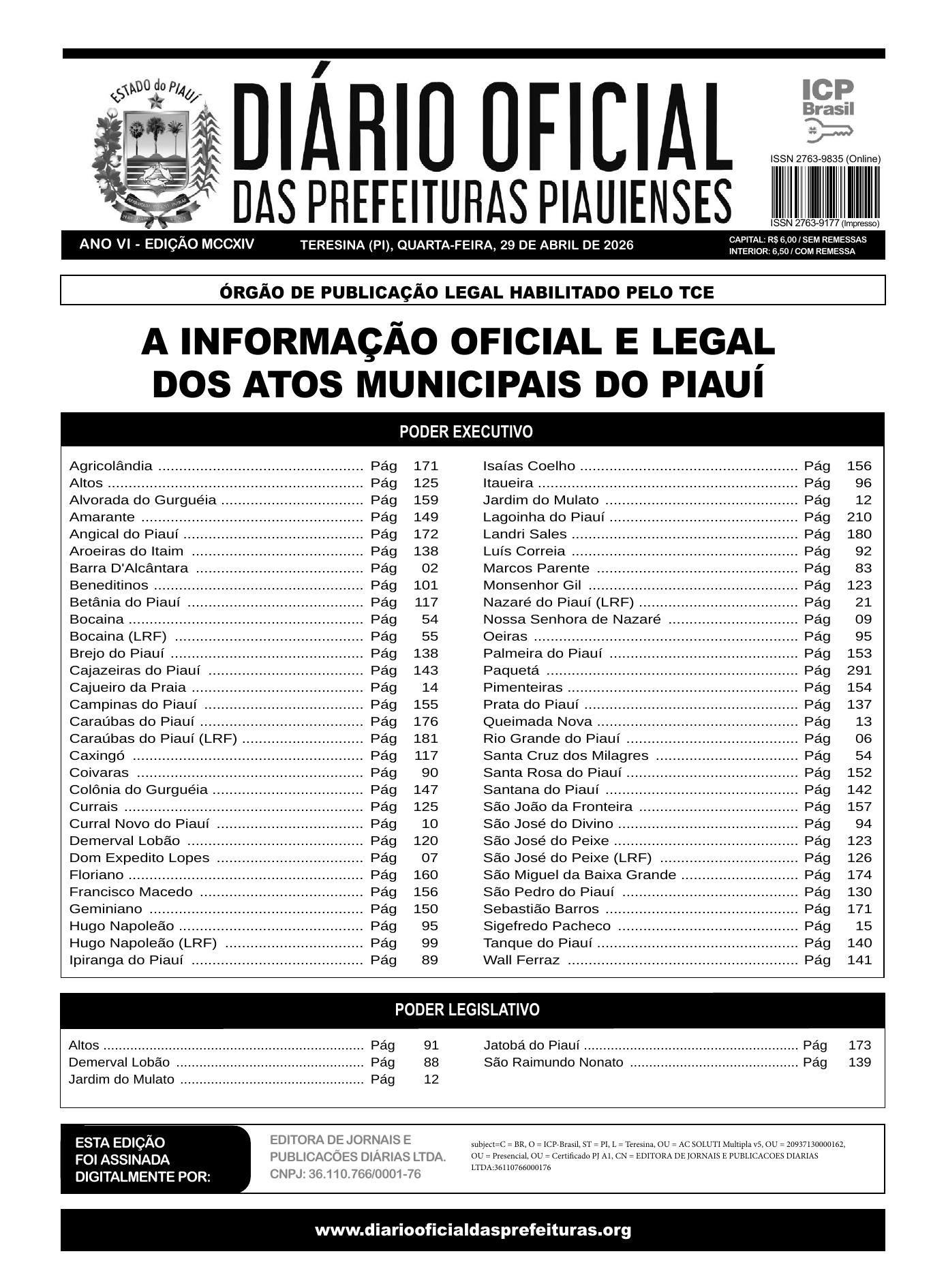 Assinatura Digital da última edição