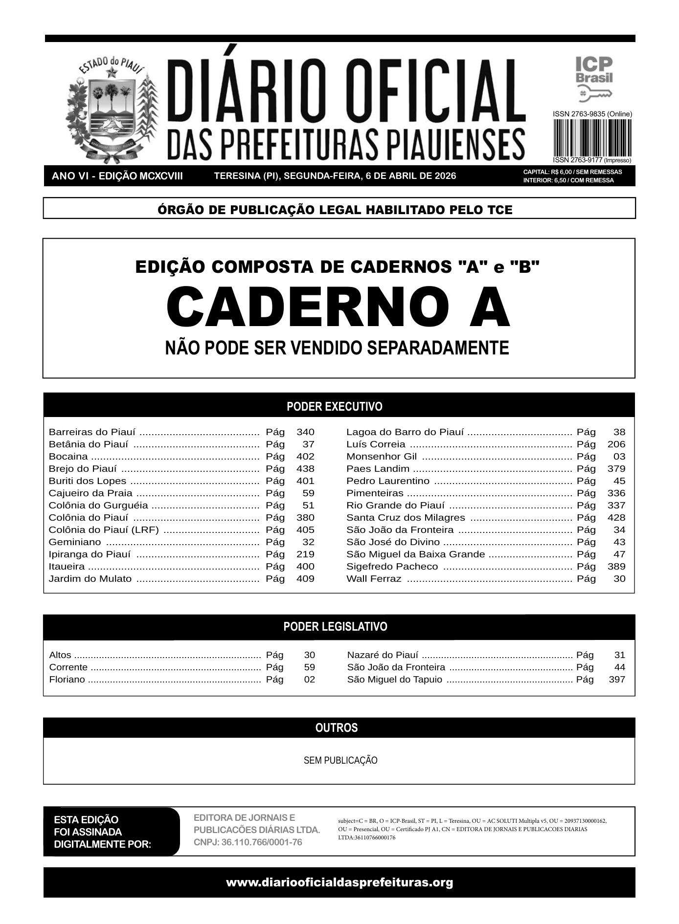 Assinatura Digital da última edição