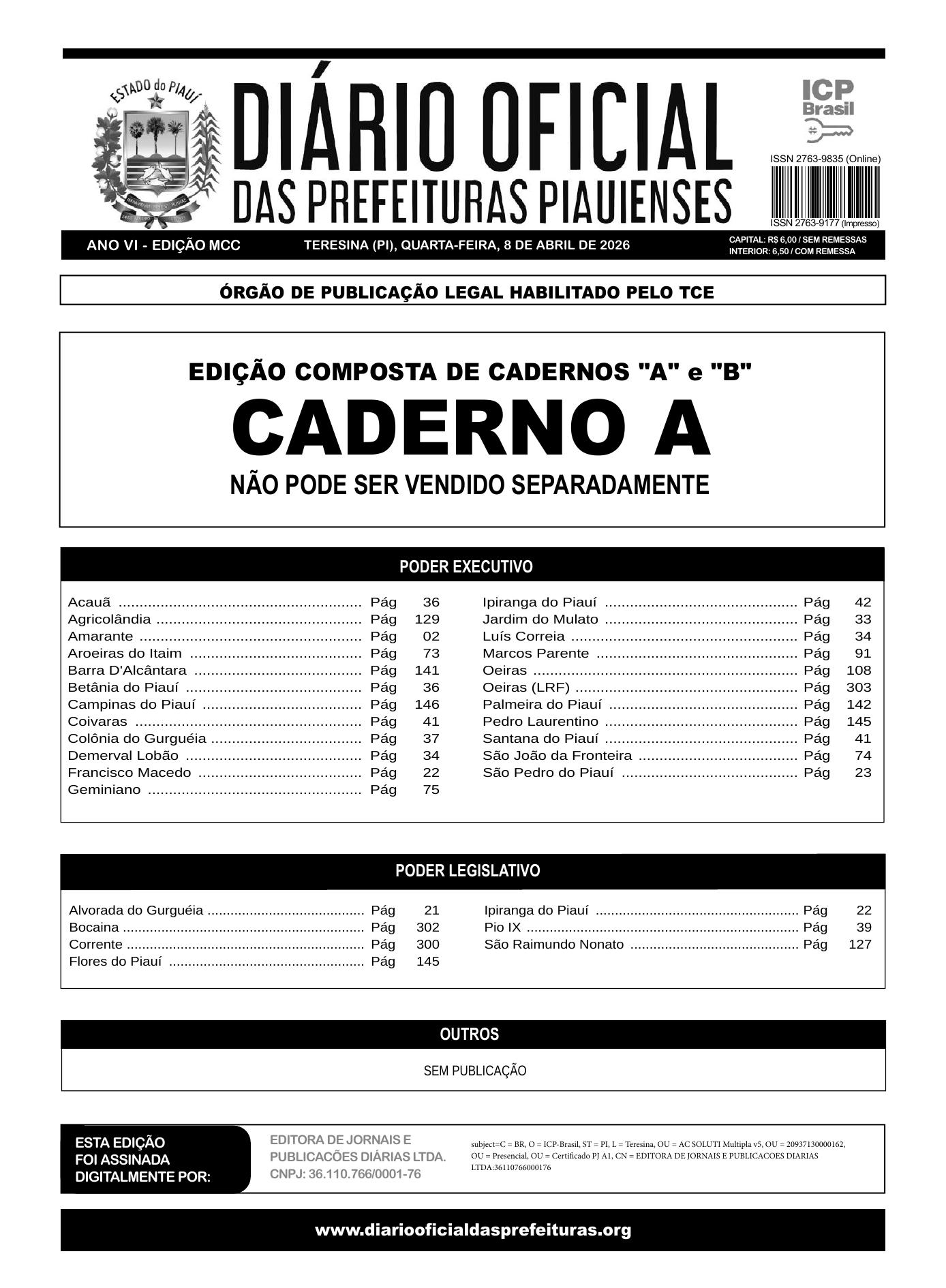 Assinatura Digital da última edição