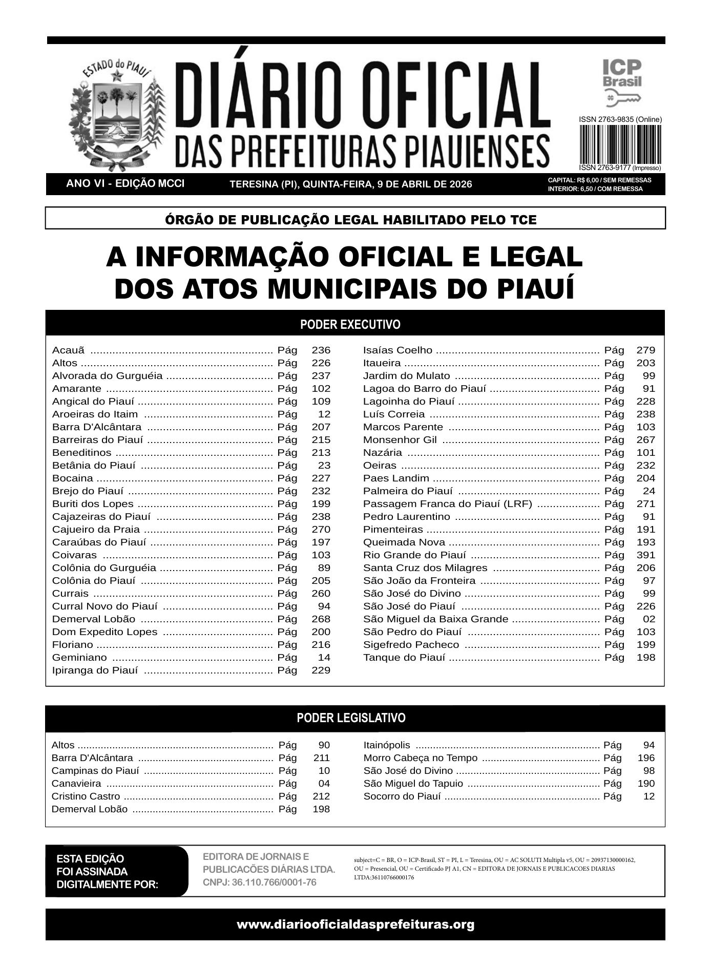 Assinatura Digital da última edição