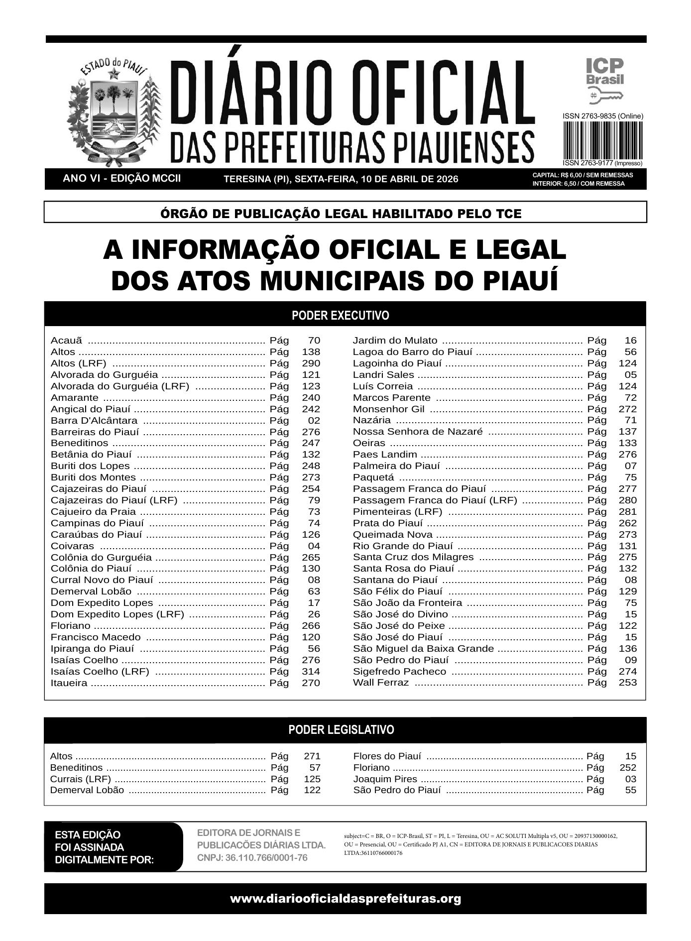 Assinatura Digital da última edição