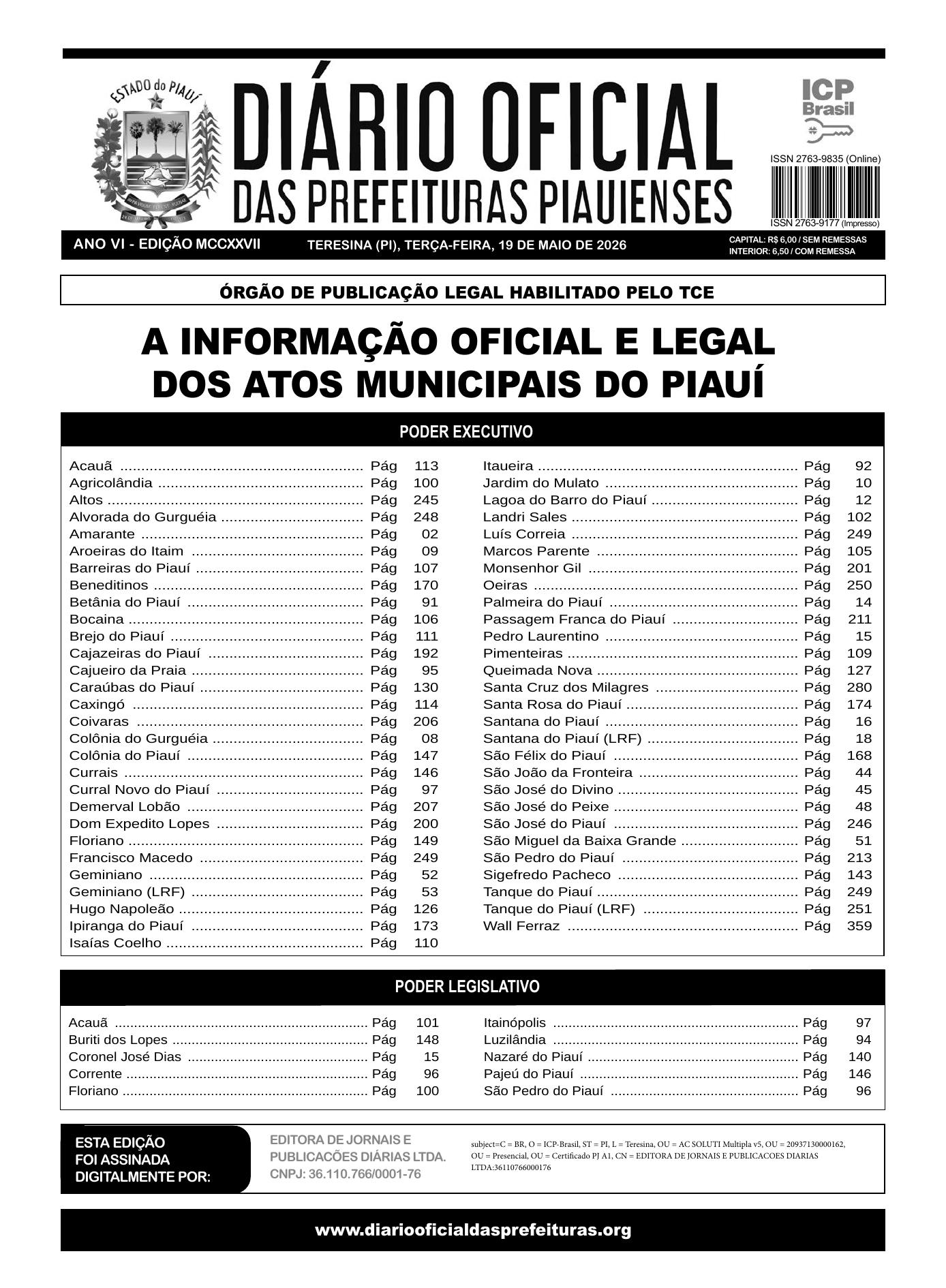 Assinatura Digital da última edição