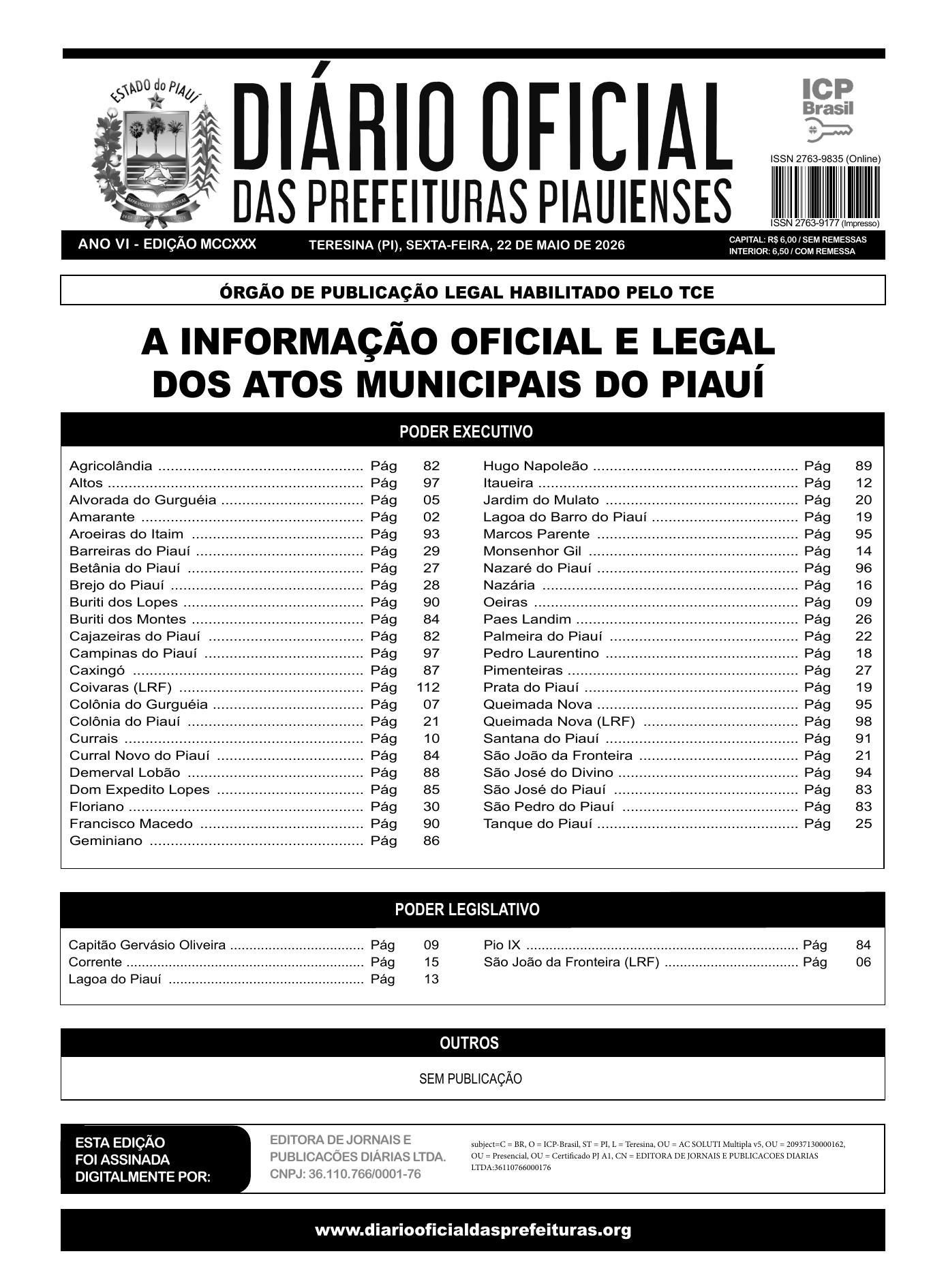 Assinatura Digital da última edição