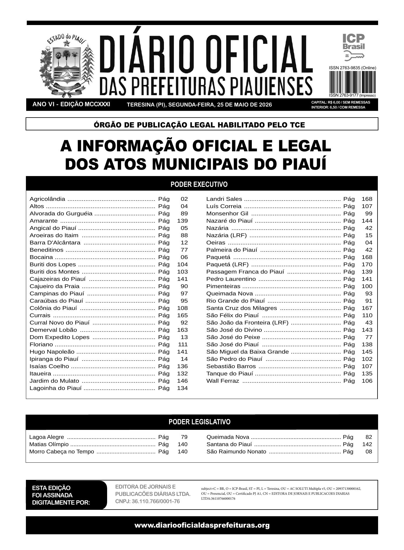 Assinatura Digital da última edição