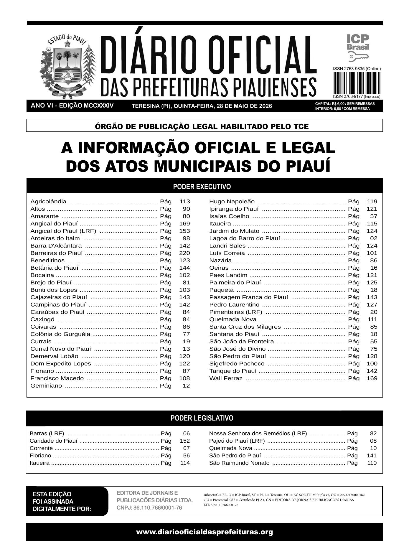 Assinatura Digital da última edição