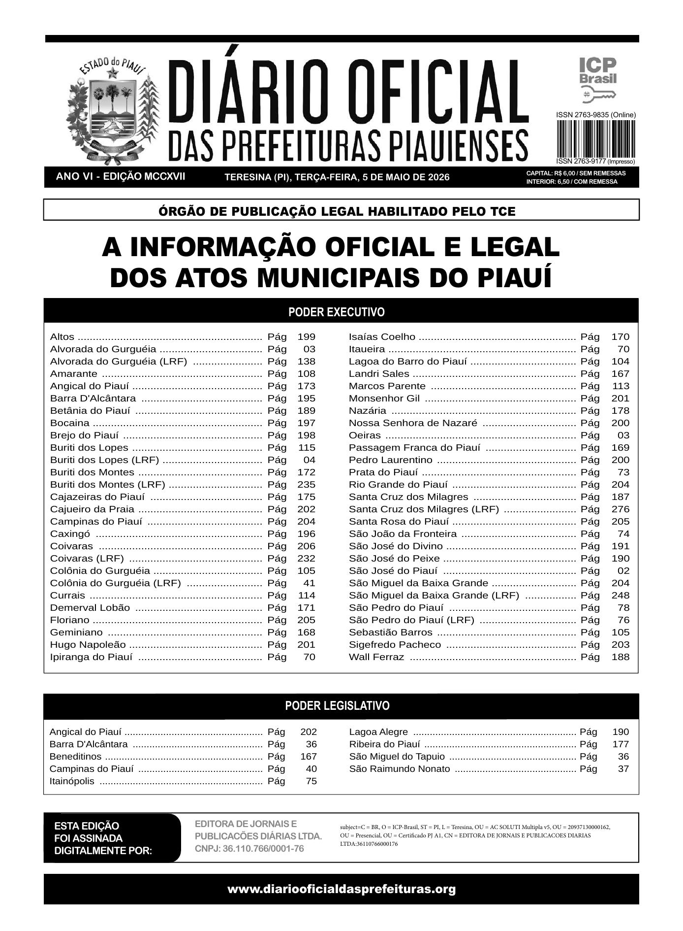 Assinatura Digital da última edição