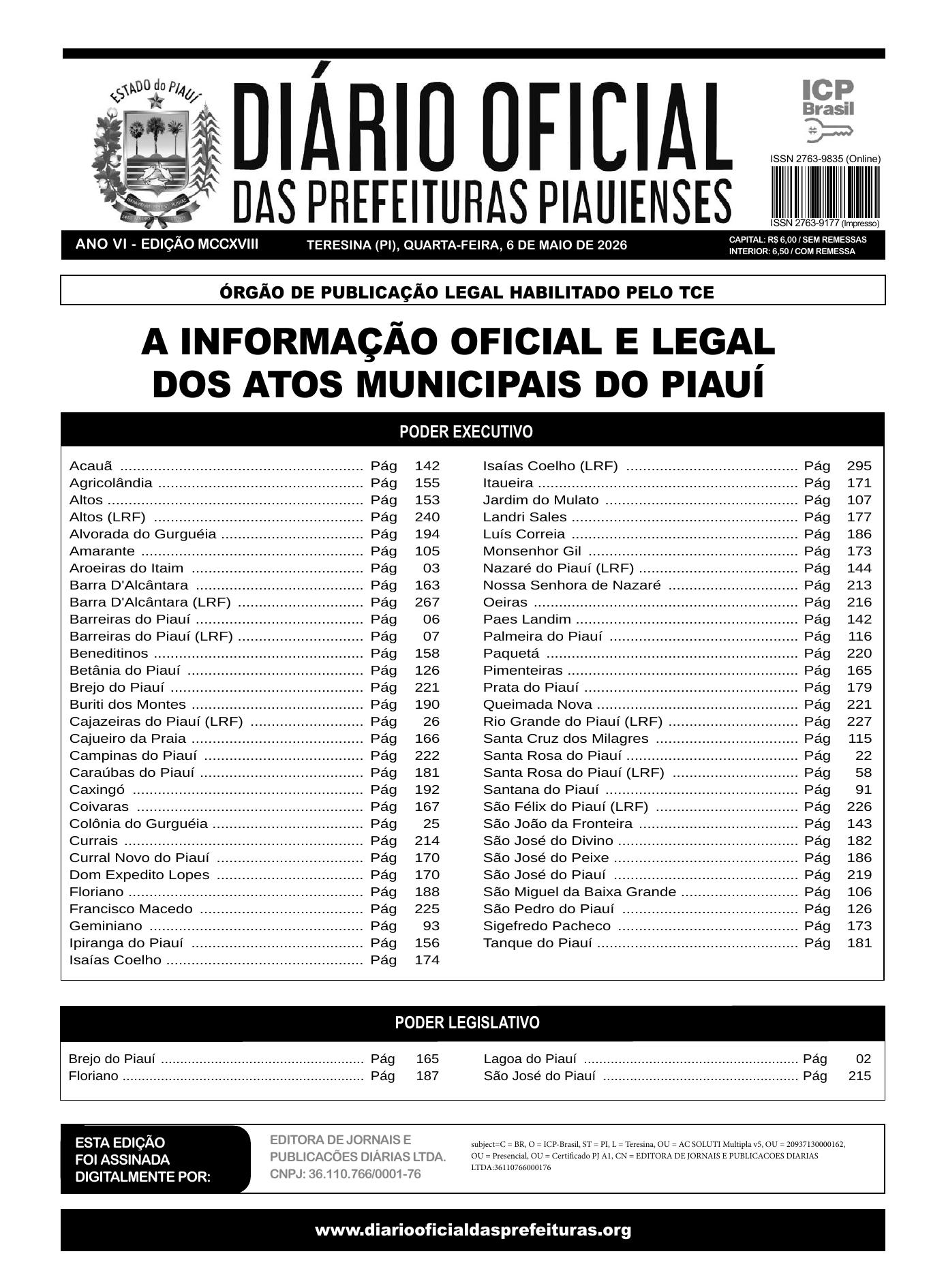 Assinatura Digital da última edição