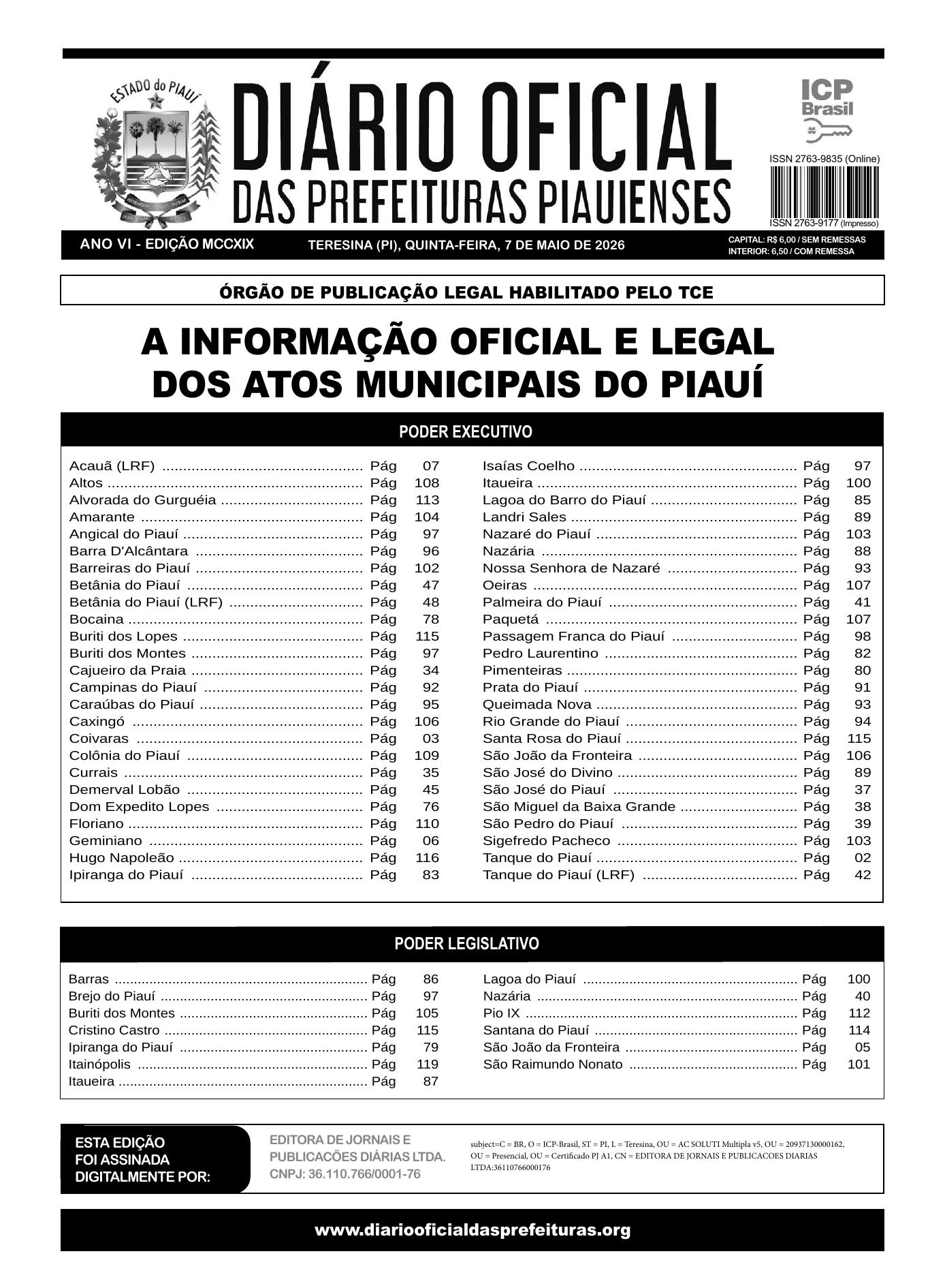 Assinatura Digital da última edição