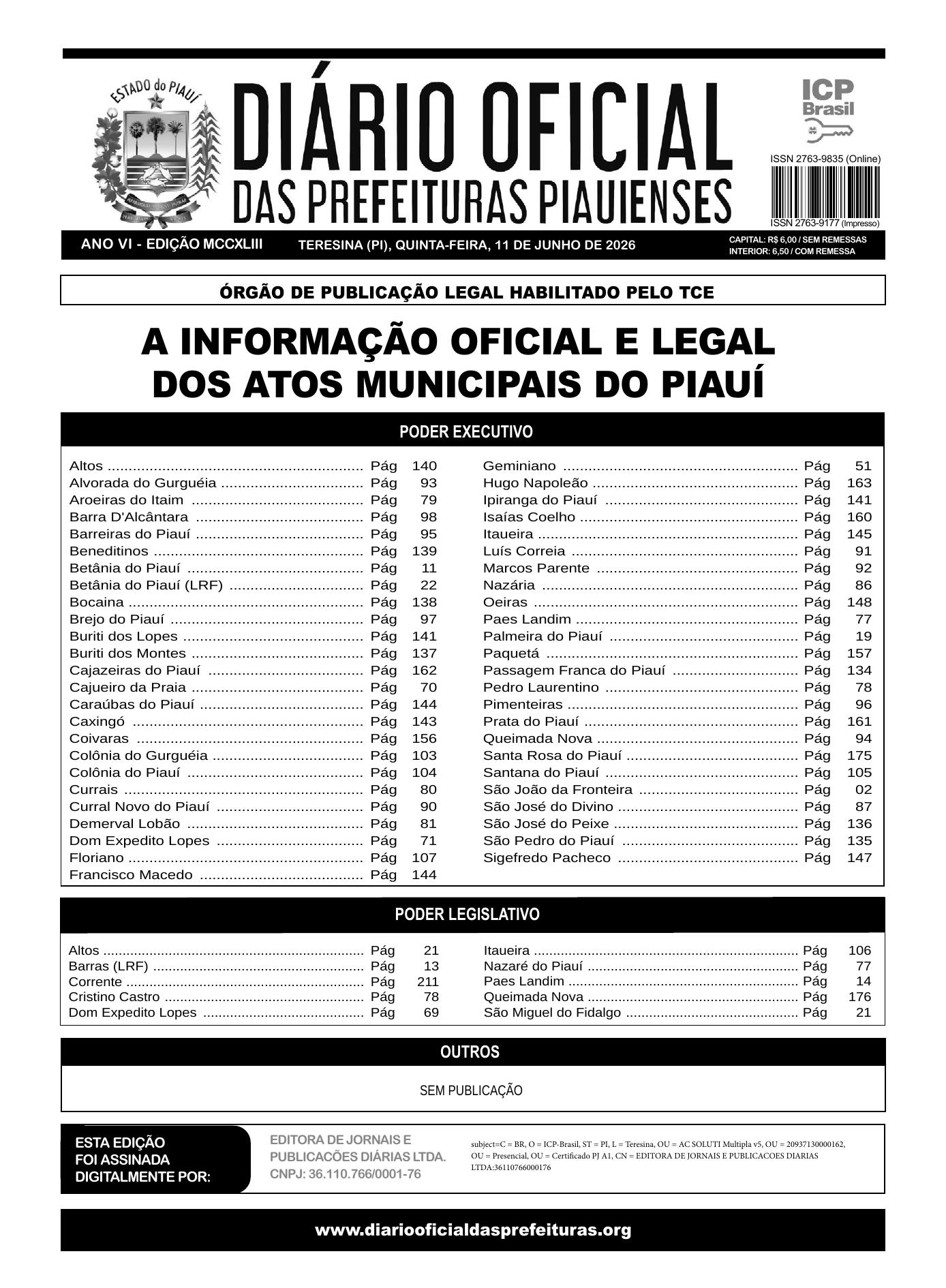 Assinatura Digital da última edição