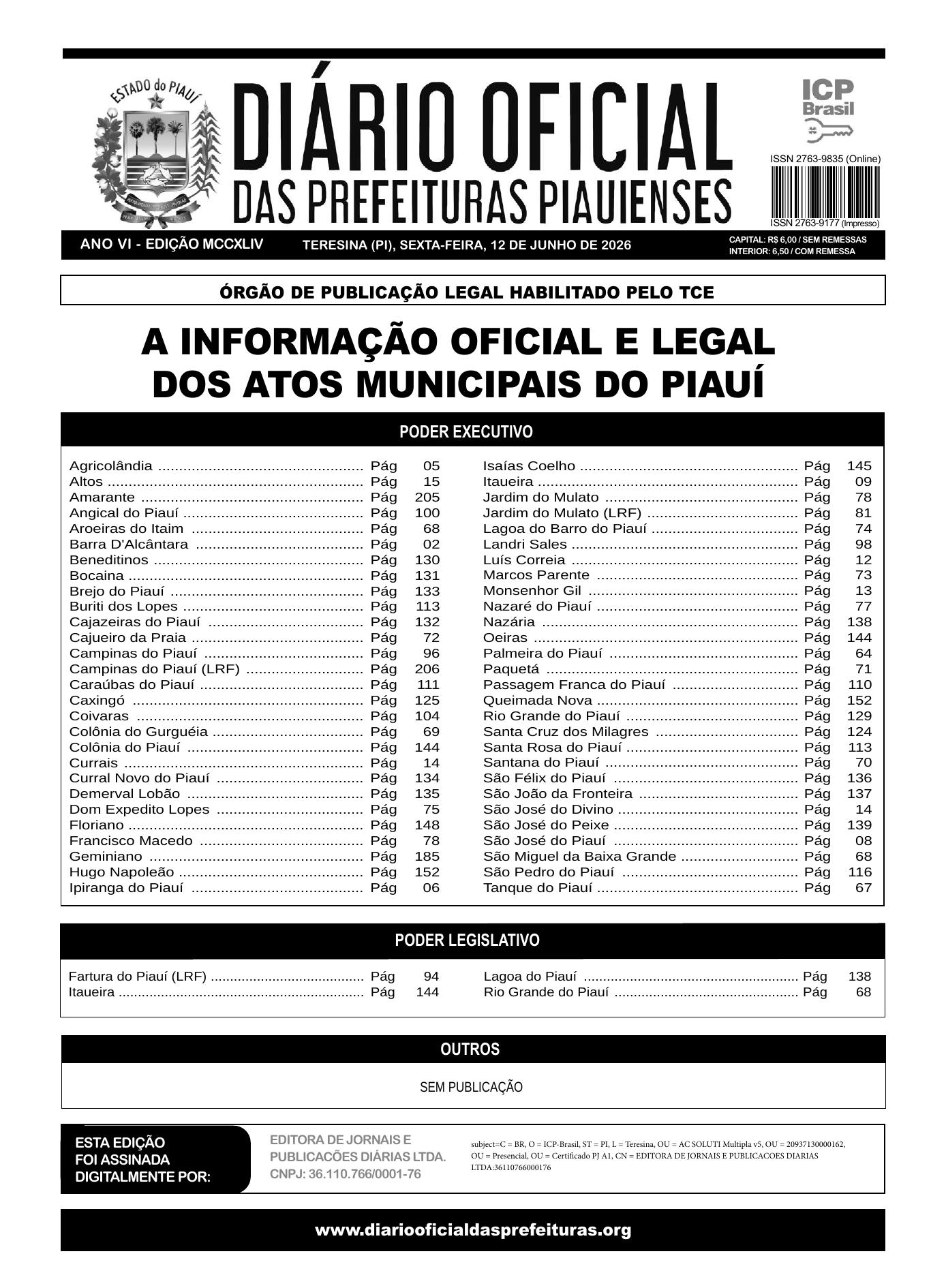 Assinatura Digital da última edição