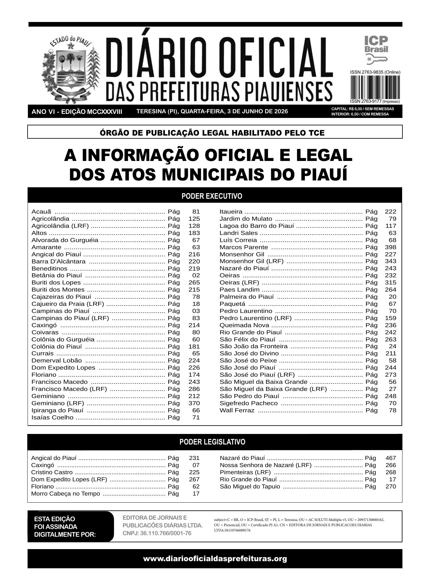 Assinatura Digital da última edição