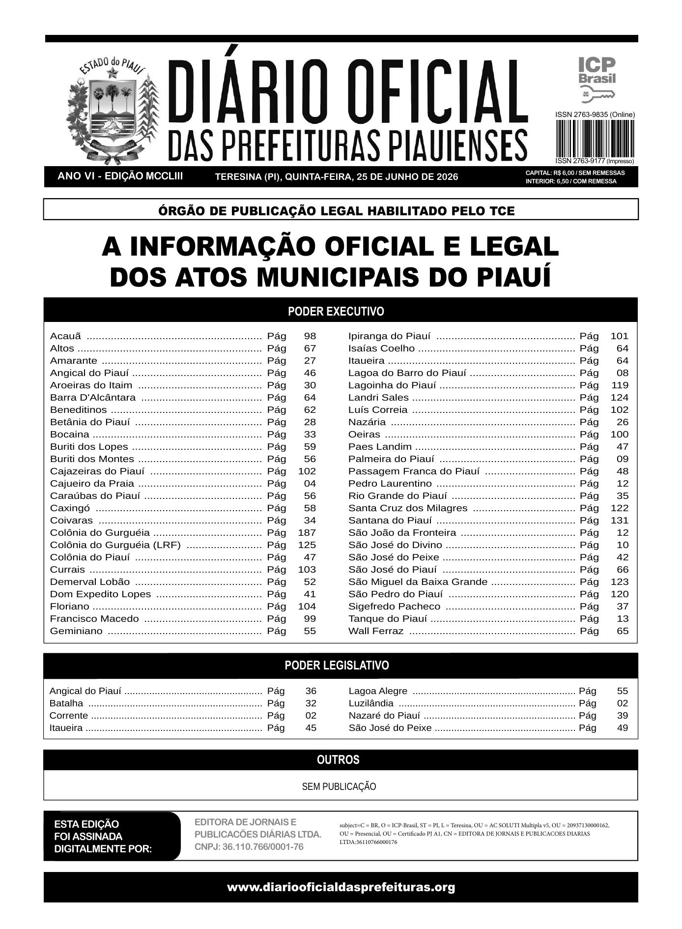 Assinatura Digital da última edição